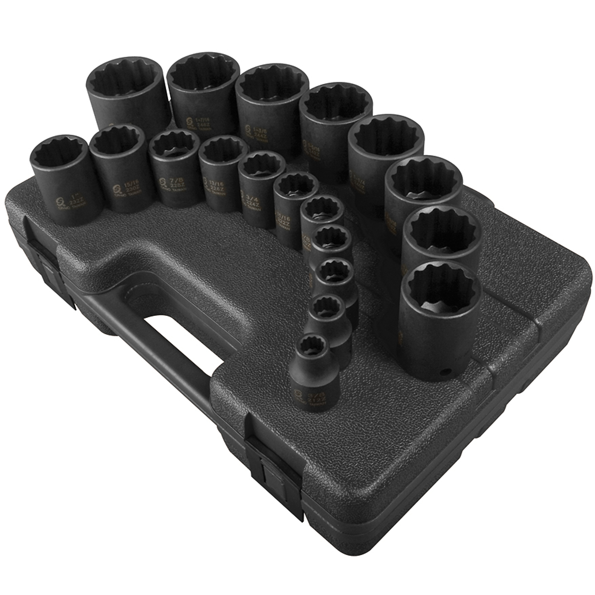 Sunex Tools SAE 12-Point Standard Impact Socket Set - 1/2in. Dr