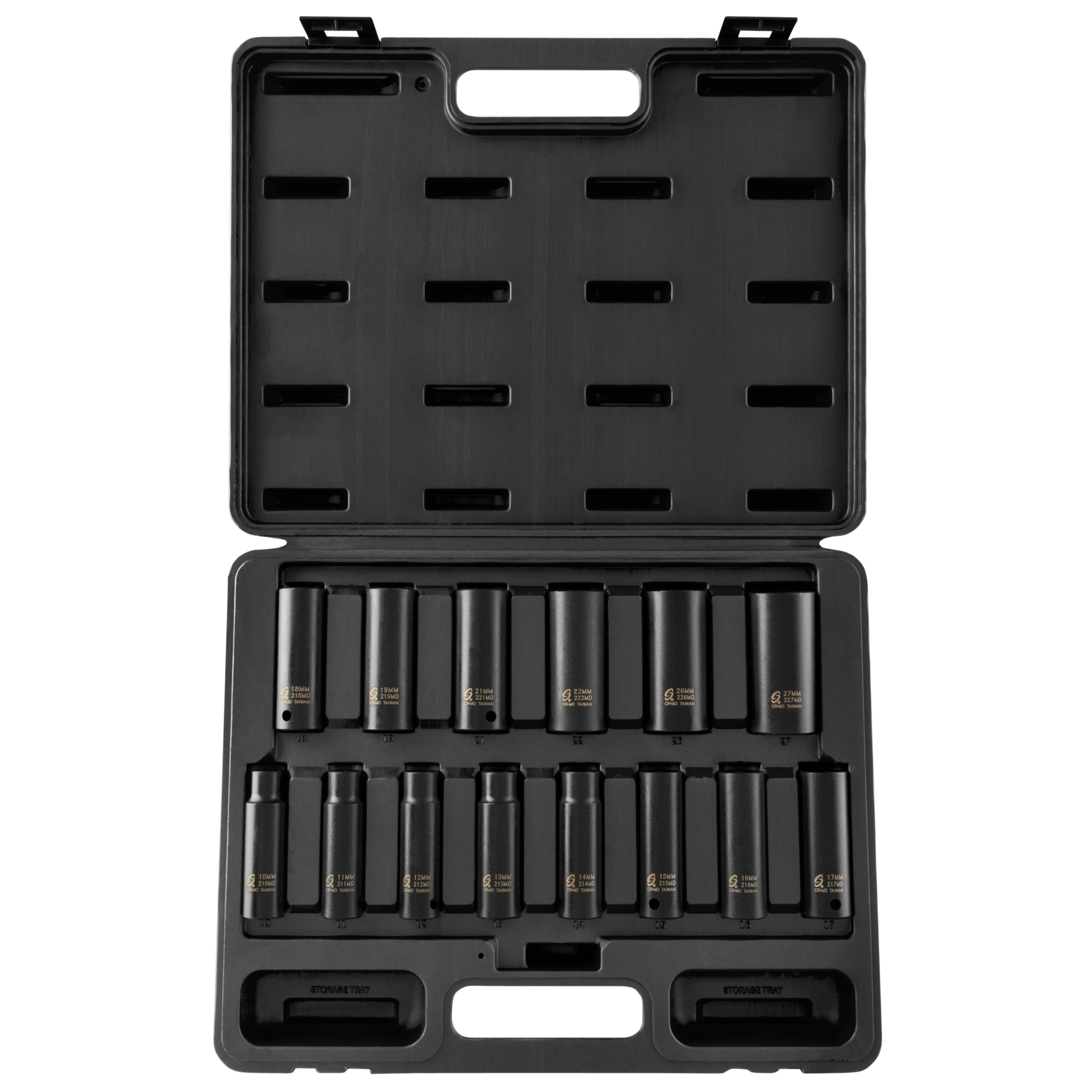 Sunex Tools 1/2in. Drive Metric Deep Impact Socket Set — 14-Pc., 6-Point, CR-MO Alloy Steel, Model# 2653