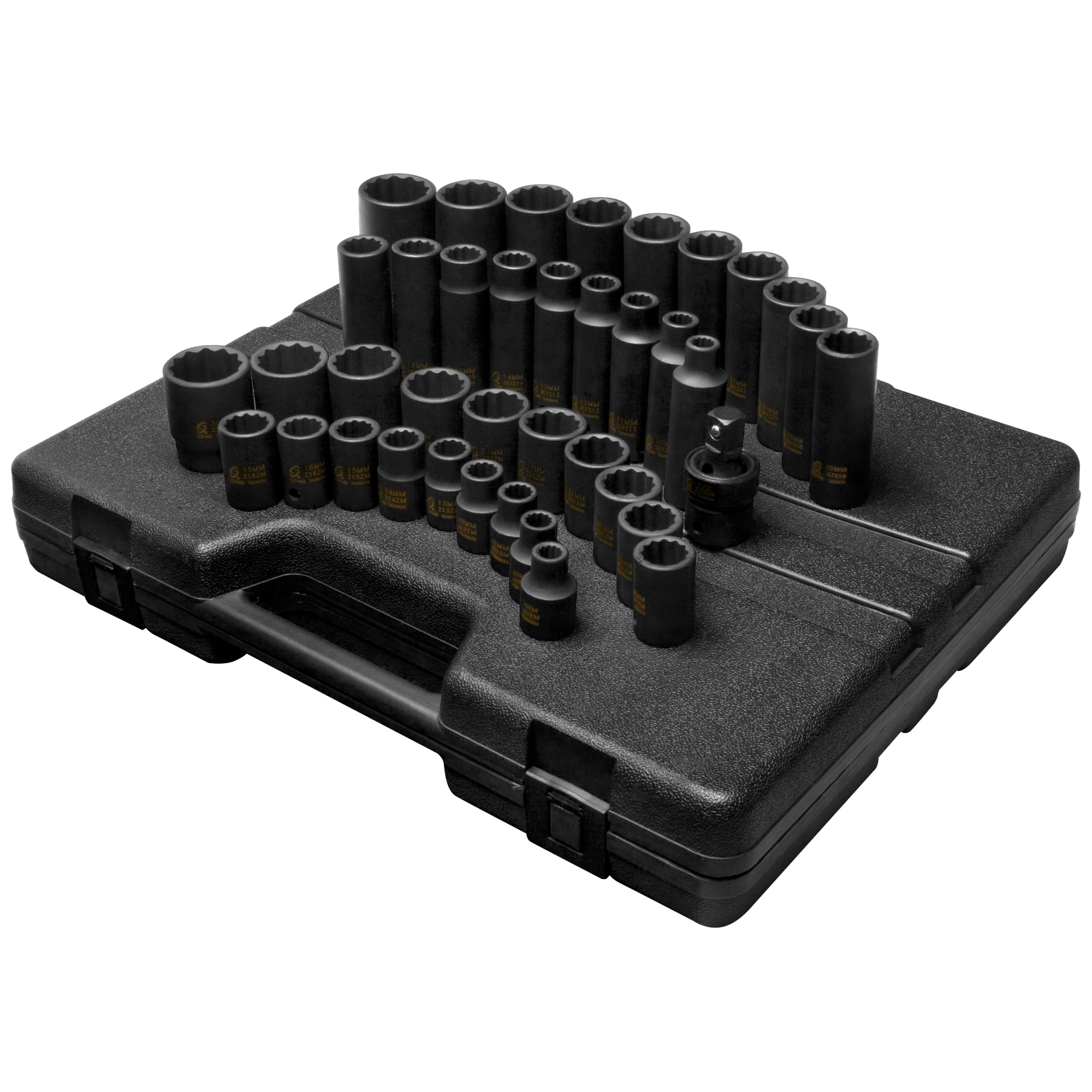 Sunex Tools Master Impact Socket Set — 1/2in. Drive, 12-Point, Standard & Deep, 39 Pcs, CR-MO Alloy Steel, Model# 2699