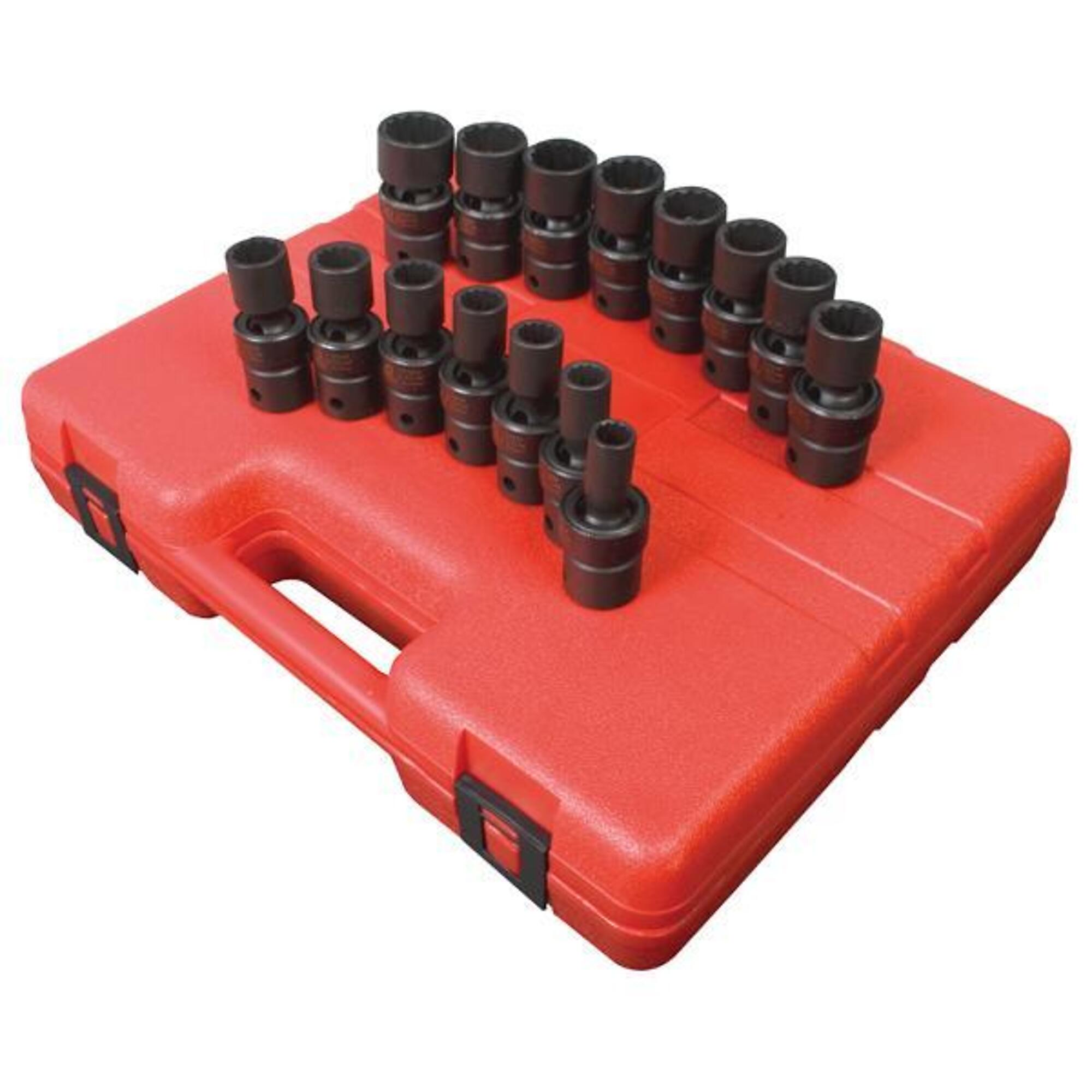 Sunex Tools Universal Impact Socket Set — 1/2in. Drive, 12-Point, Metric, 15-Piece, Model# 2855