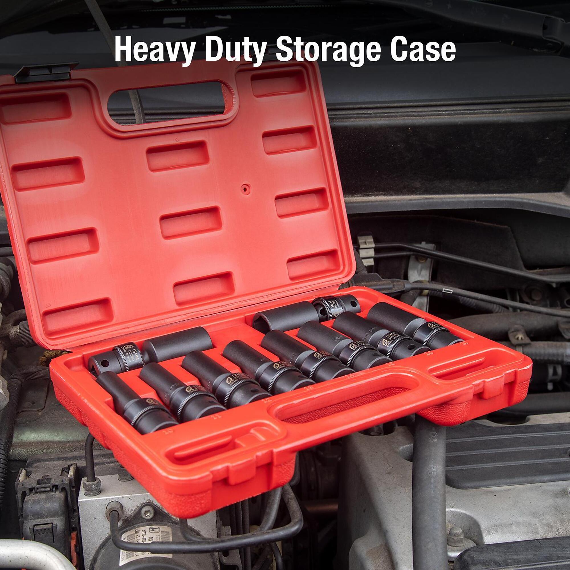 3/8 Drive Master Impact Socket Set, 87-Piece Deep & Standard SAE And Metric Cr 3 3/8 Drive Master Impact Socket Set, 87-Piece Deep & Standard SAE And Metric Cr 3