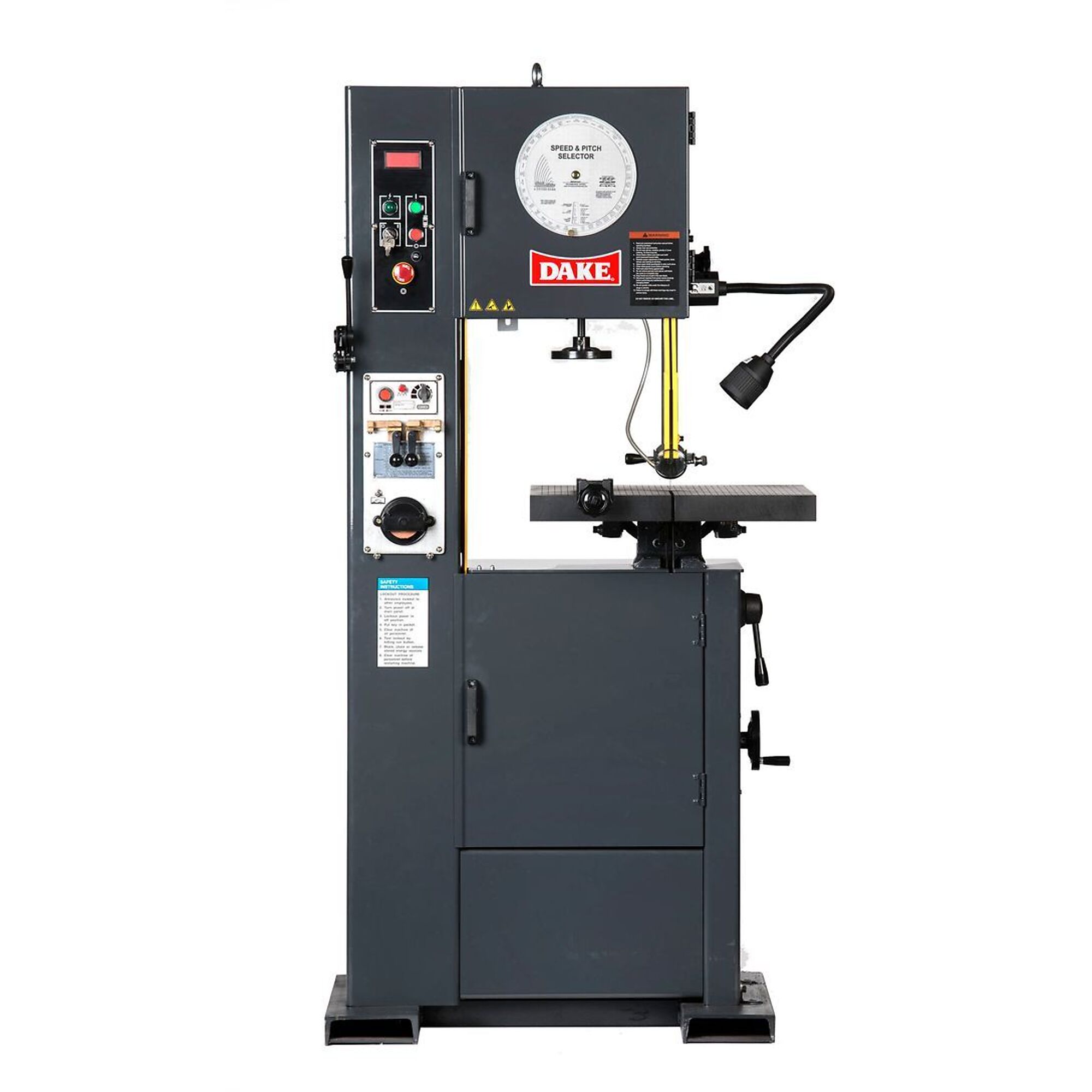 Dake, 15 1/2in. Throat Vertical Bandsaw - 220 Volt 3-Ph, Model# V-16