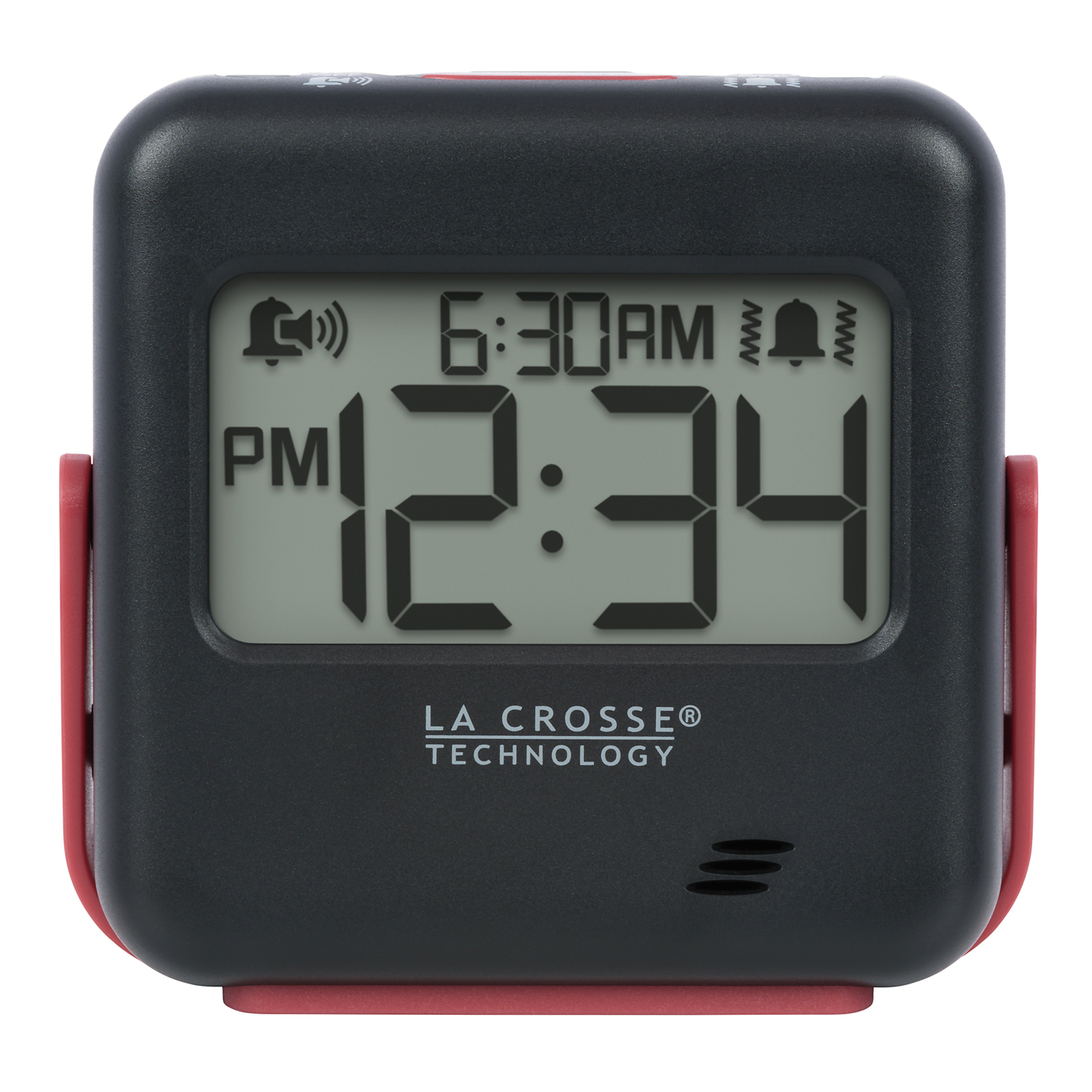 LaCrosse Technology Vibration Alarm Clock - Compact Design, 12-Hour Time Format, 80dB-100dB Sound Alarm, Model# 617-147