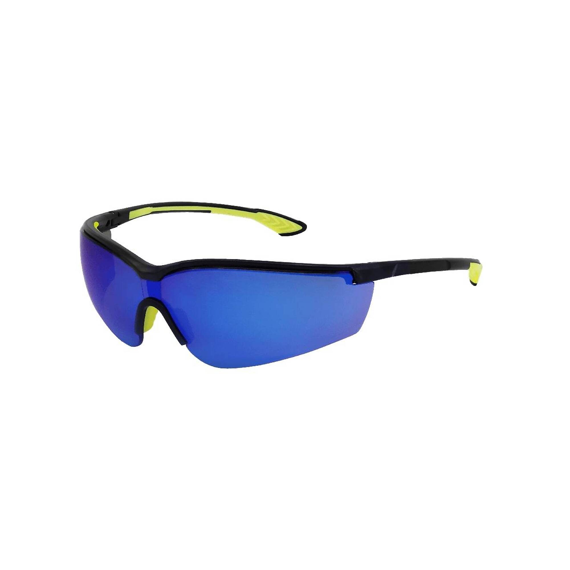 Bullhead Safety Chromis™, Blue Mirror AF Lens, Black Frame Safety Glasses - 12 Pairs, Frame Color Black, Lens Color Blue, ANSI Z87 Compliant, Model# BH3459AF
