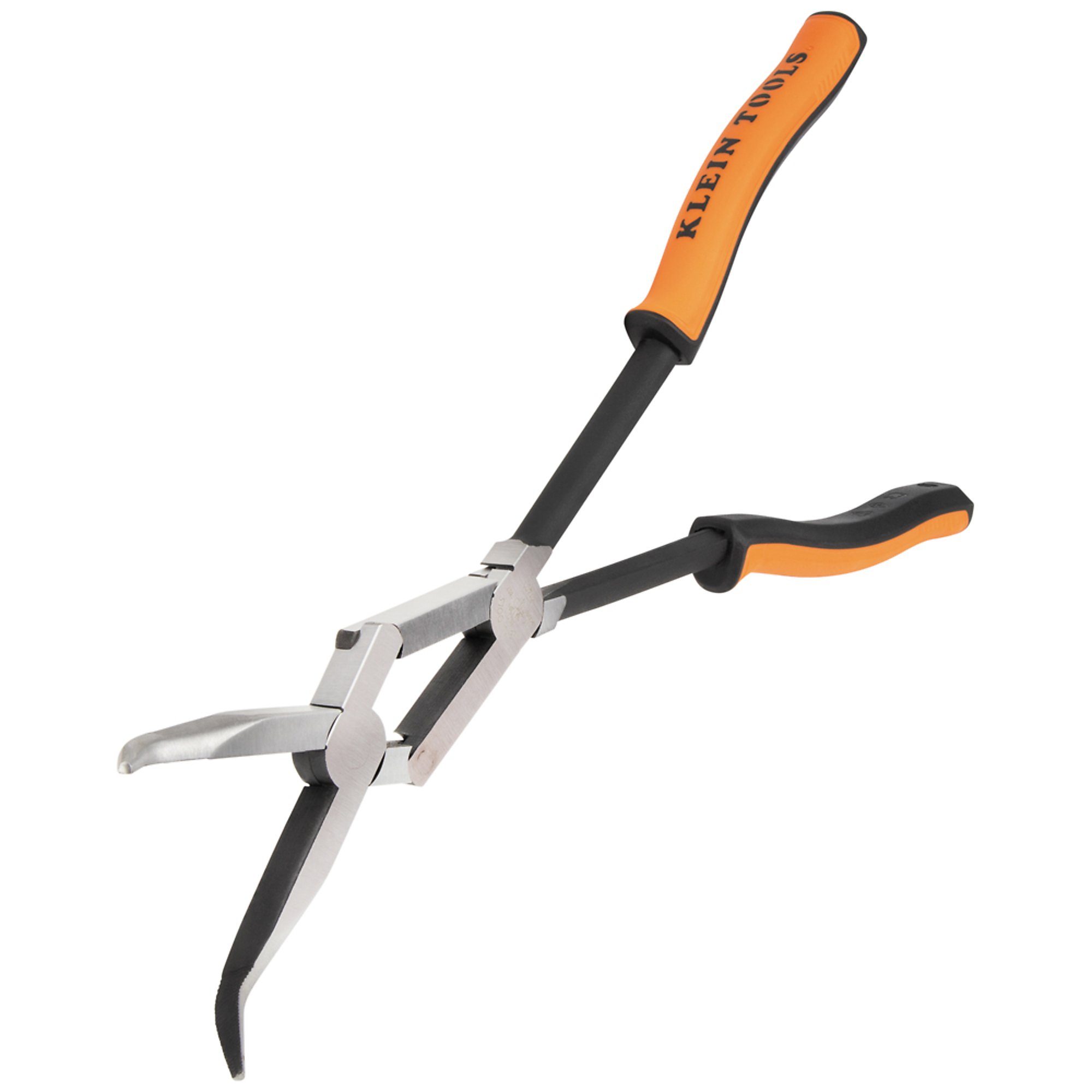 Klein Tools, Pliers, Long Reach Needle Nose Pliers, Bent Nose,, Jaw Capacity 2 in, Model# 71401