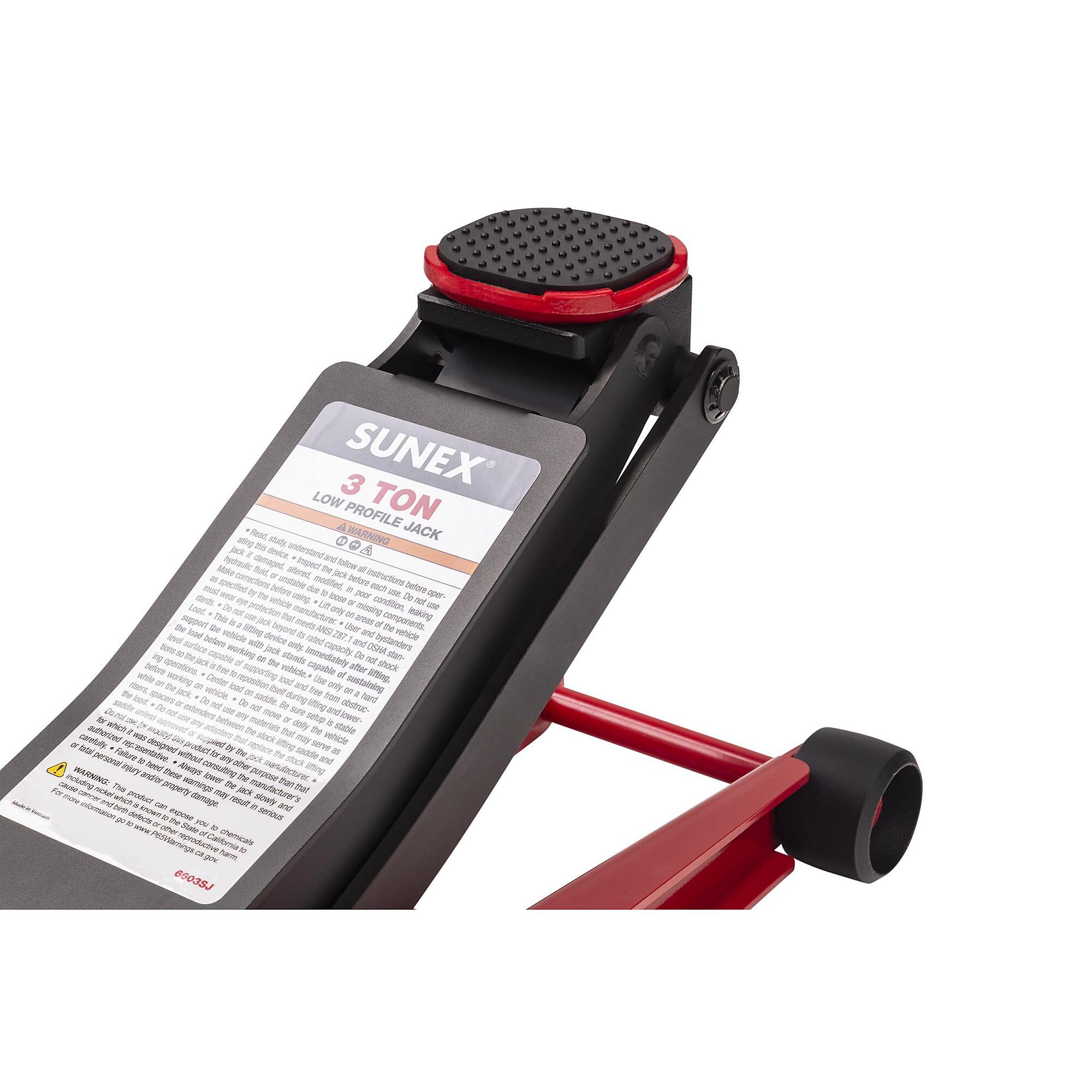 Sunex Tools Low Profile Floor Jack - 3-Ton Capacity, 20.3in. Max