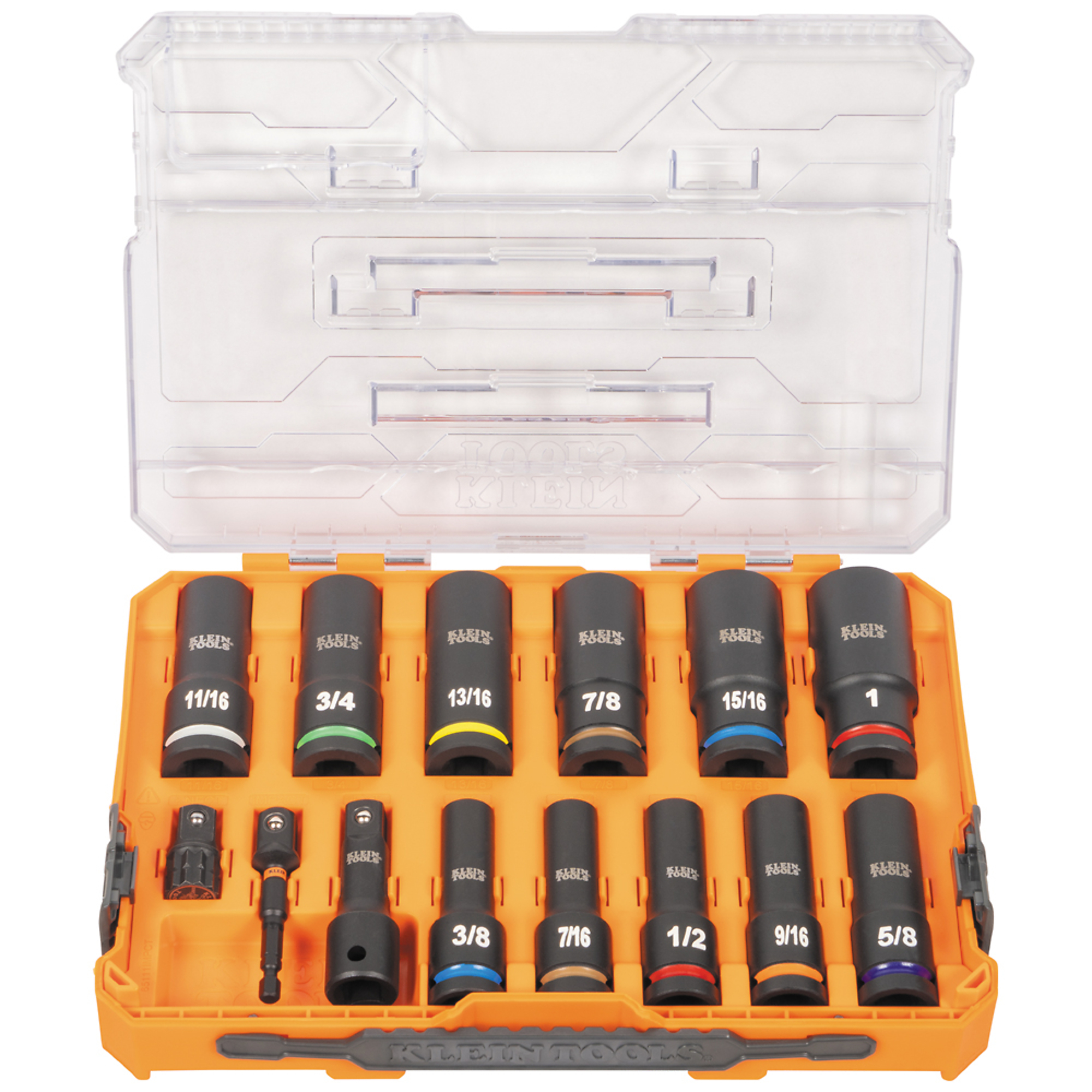 Klein Tools, KNECT 1/2in. Drive Deep Well Impact Socket Set,, Pieces (qty.) 14 Model# 65111IMPCT