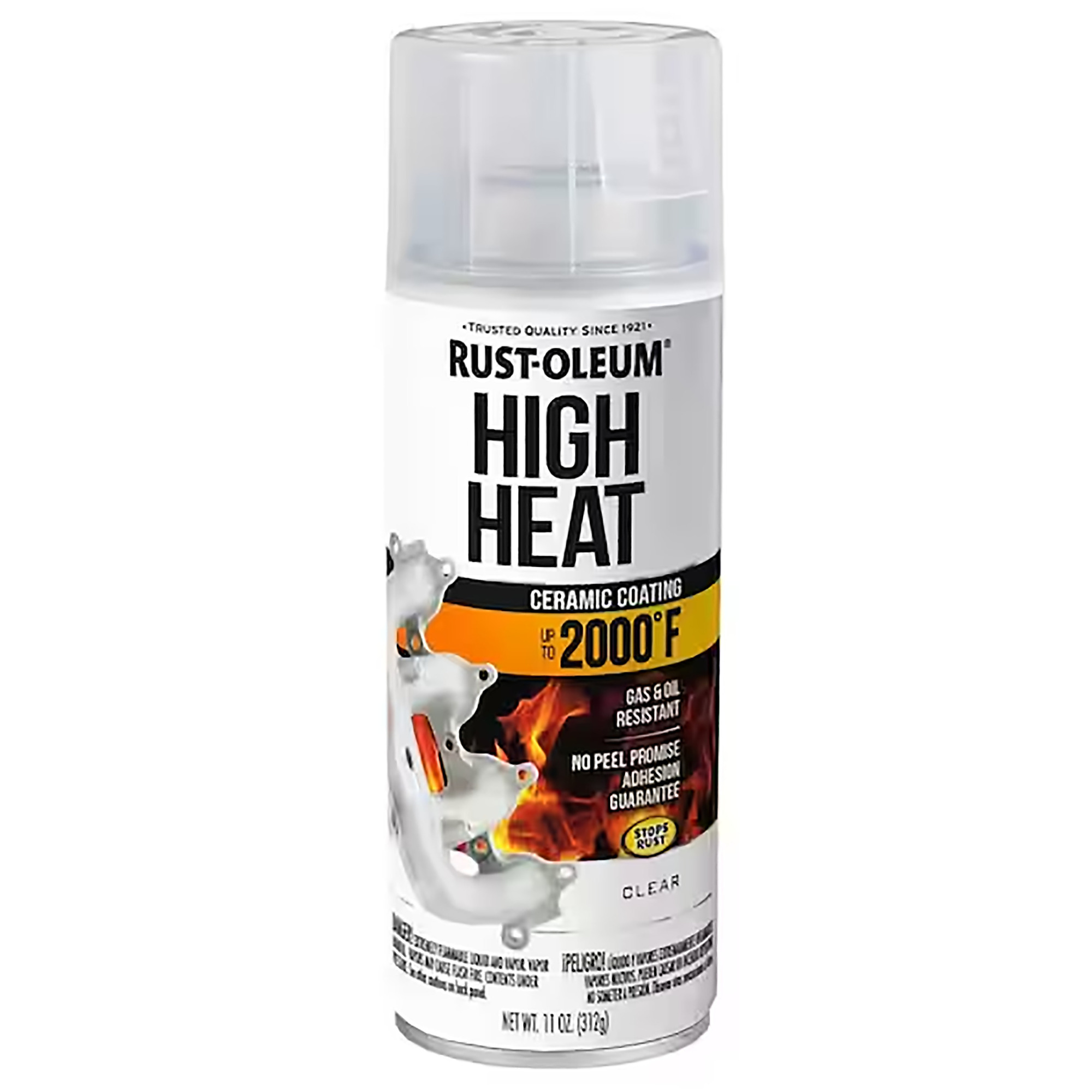 Rust-oleum, Automotive High Heat Spray Paint, Clear, 6PK, Container Size 12 oz, Color Clear, Application Method Spray, Model# 260771DS
