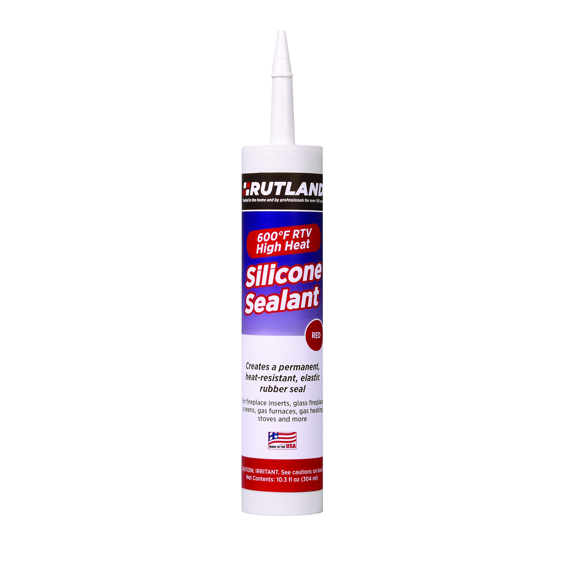 Rutland, 600 Deg F RTV High Heat Silicone Sealant, Red, Model# 76R