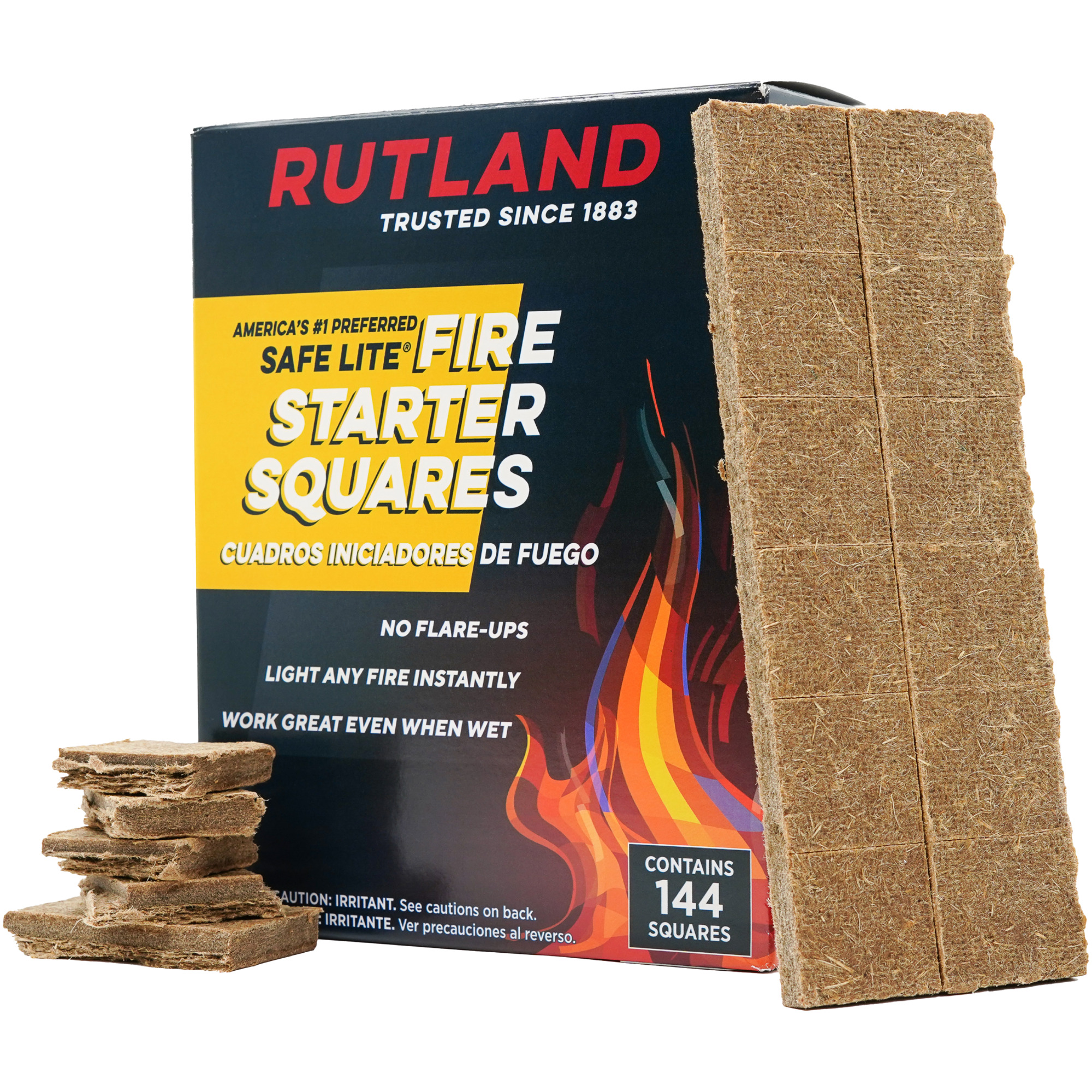 Rutland, Safe Lite Fire Starter Squares, Model# 50B