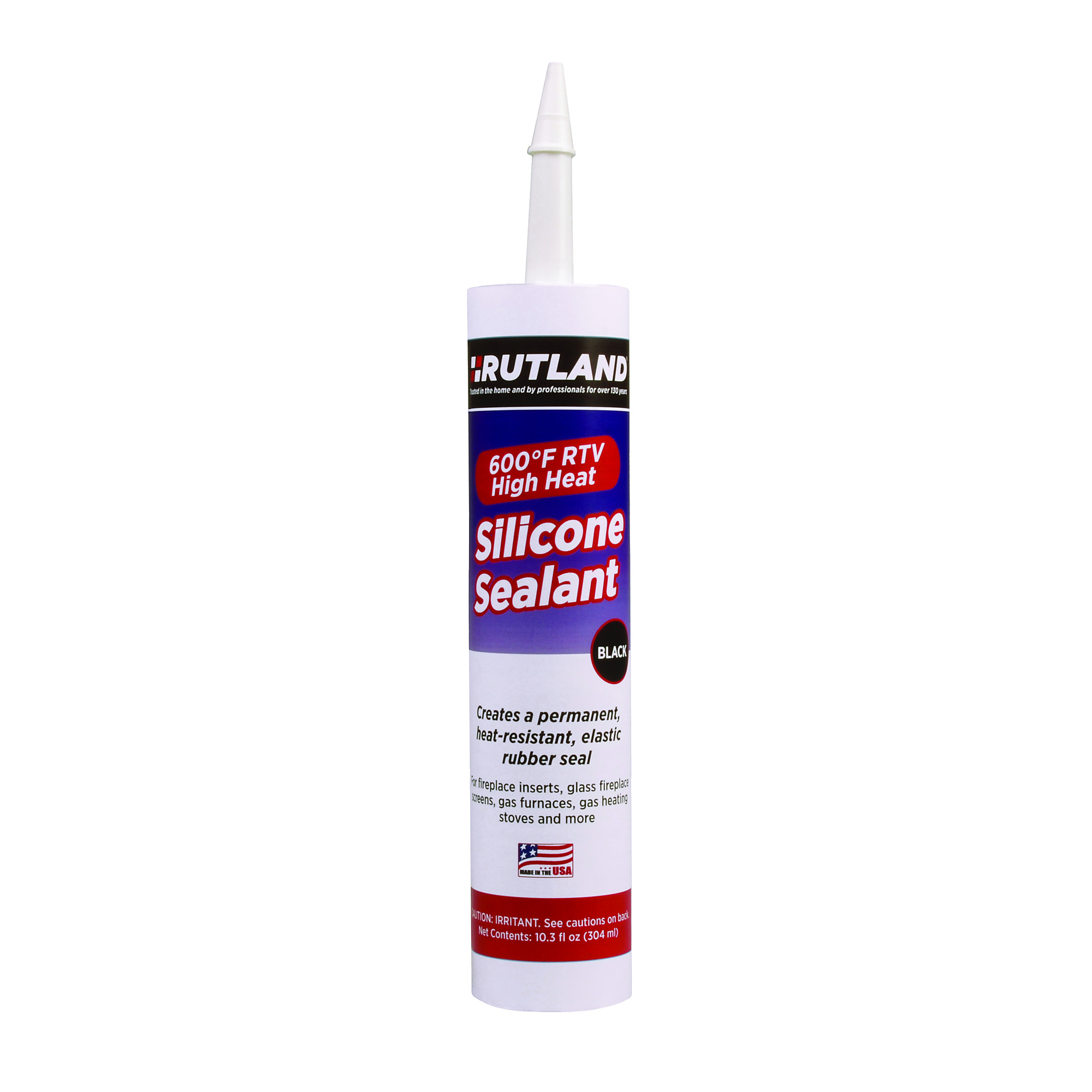 Rutland, 600 Deg F RTV High Heat Silicone Sealant, Black, Model# 76B