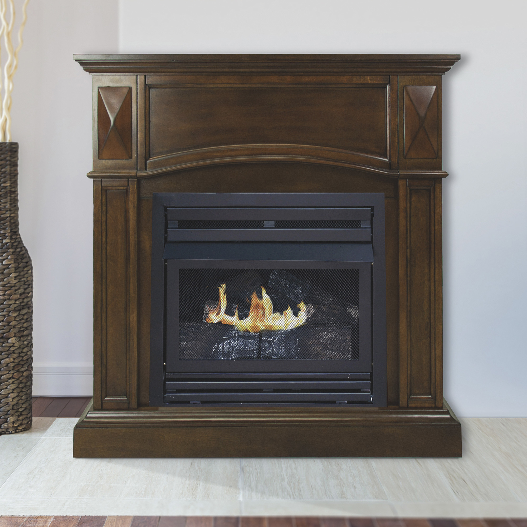 Pleasant Hearth Compact Vent-Free Fireplace, 20,000 BTU, 36in