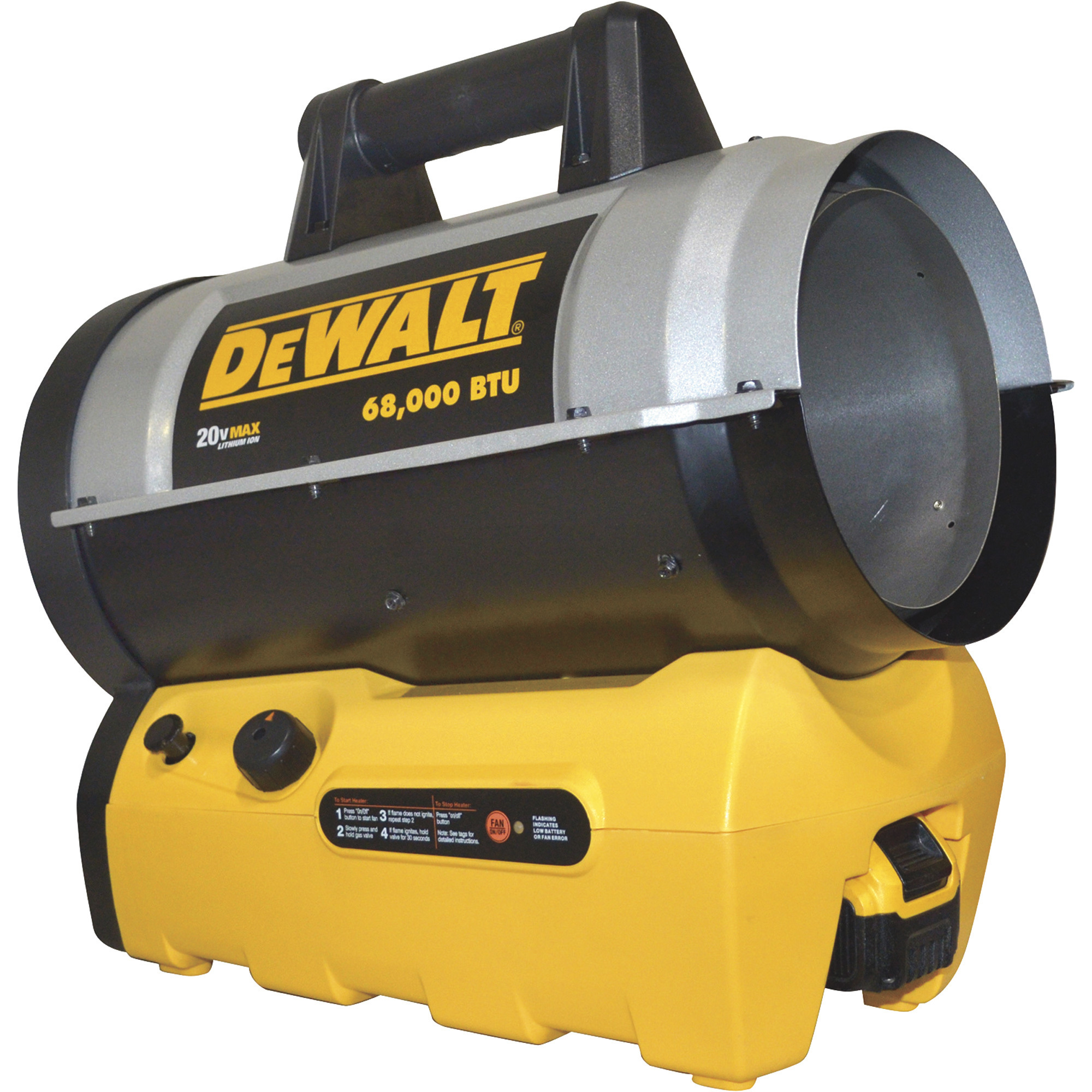 DEWALT Cordless Propane Heater, 68,000 BTU, Model# DXH70CFA