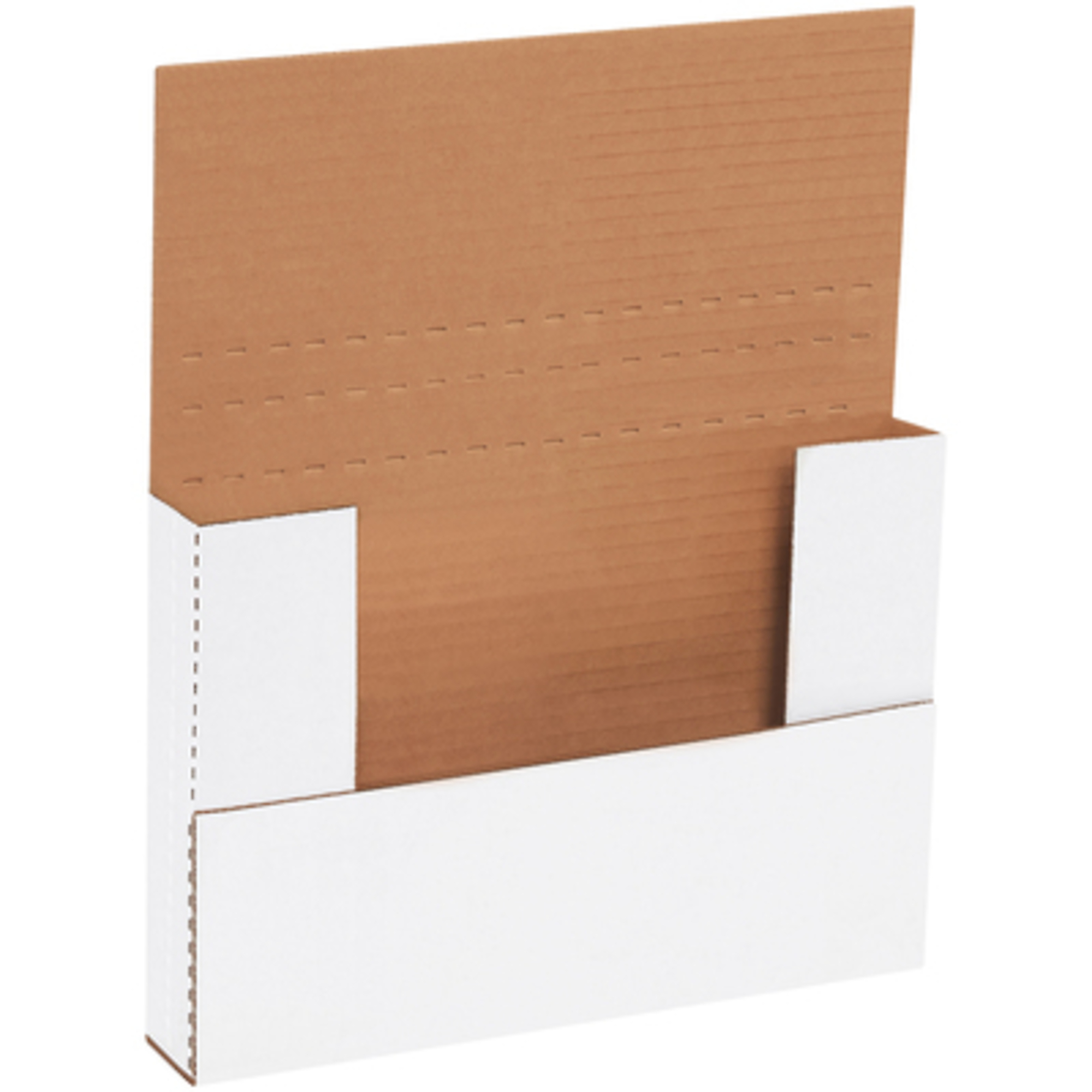 Stock Packaging White Easy-Fold Mailers — 9.625in. x 6.625in. x 1.25in., 50 Pcs, Model# M961