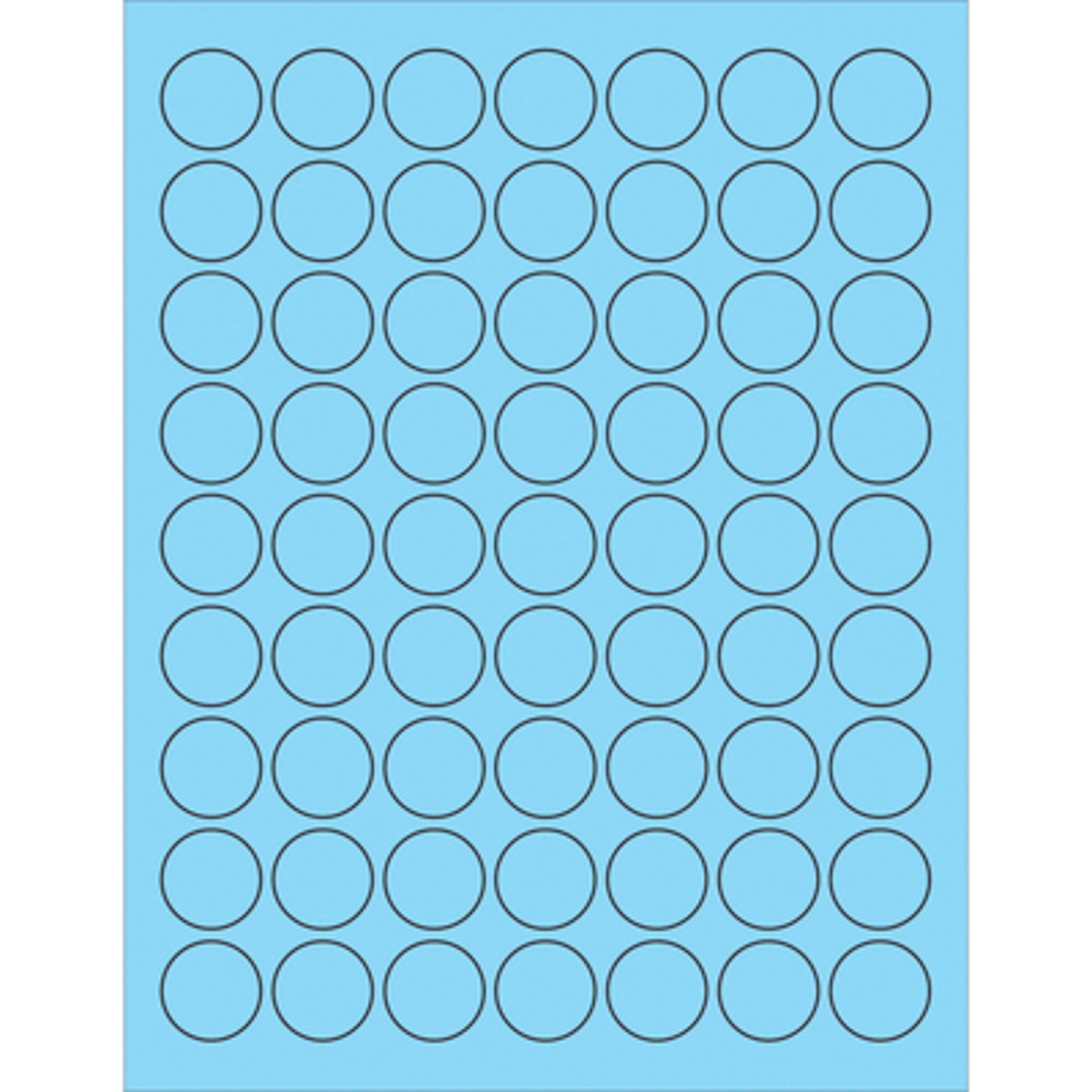 Stock Packaging Fluor Paste Blue Circle Laser Label — 1in., 6300 Pcs, Model# LL191BE