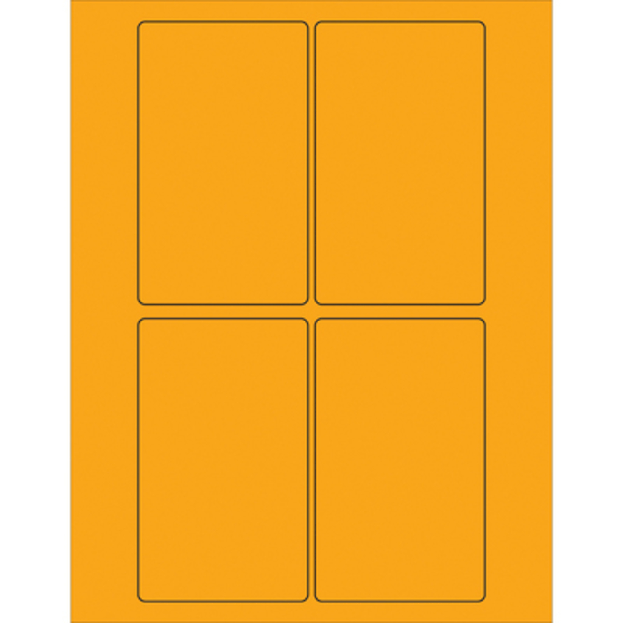 3 x 5in. Fluor Orang Recta Laser Label 400/CS, Model# LL175OR ...