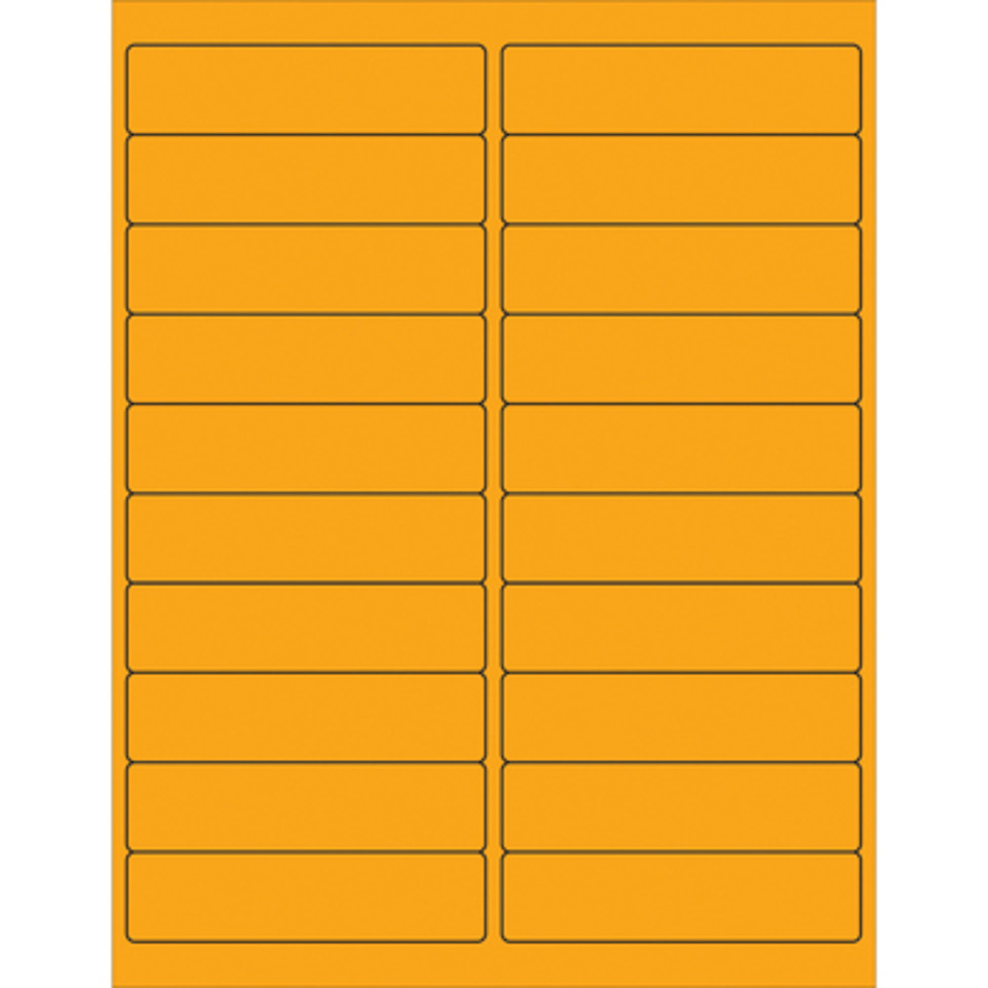 4 x 1in. Fluor Orang Recta Laser Label 2000/CS, Model