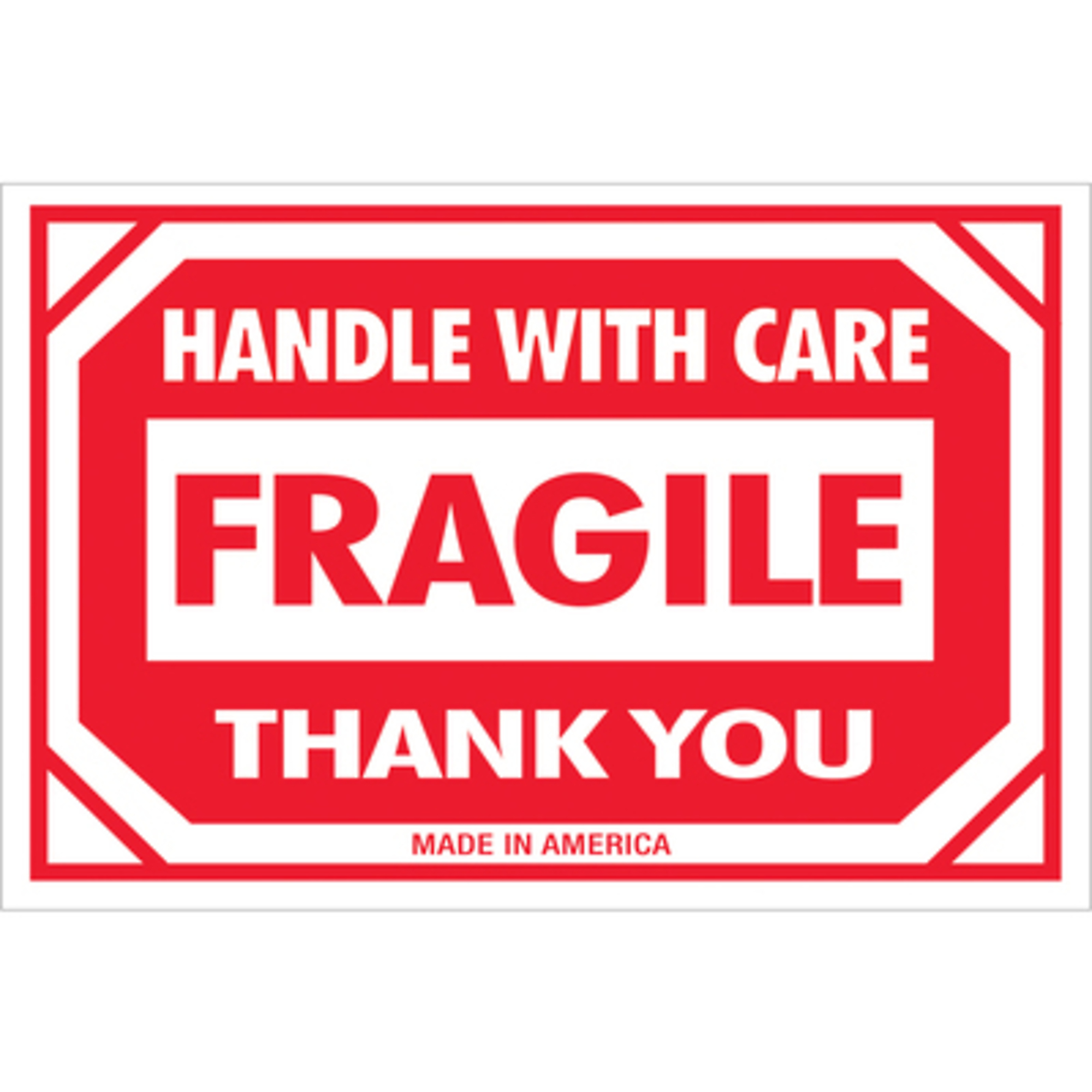 2 x 3in. - "Frag - Handl With Care" Label 500/CS, Model# DL1053