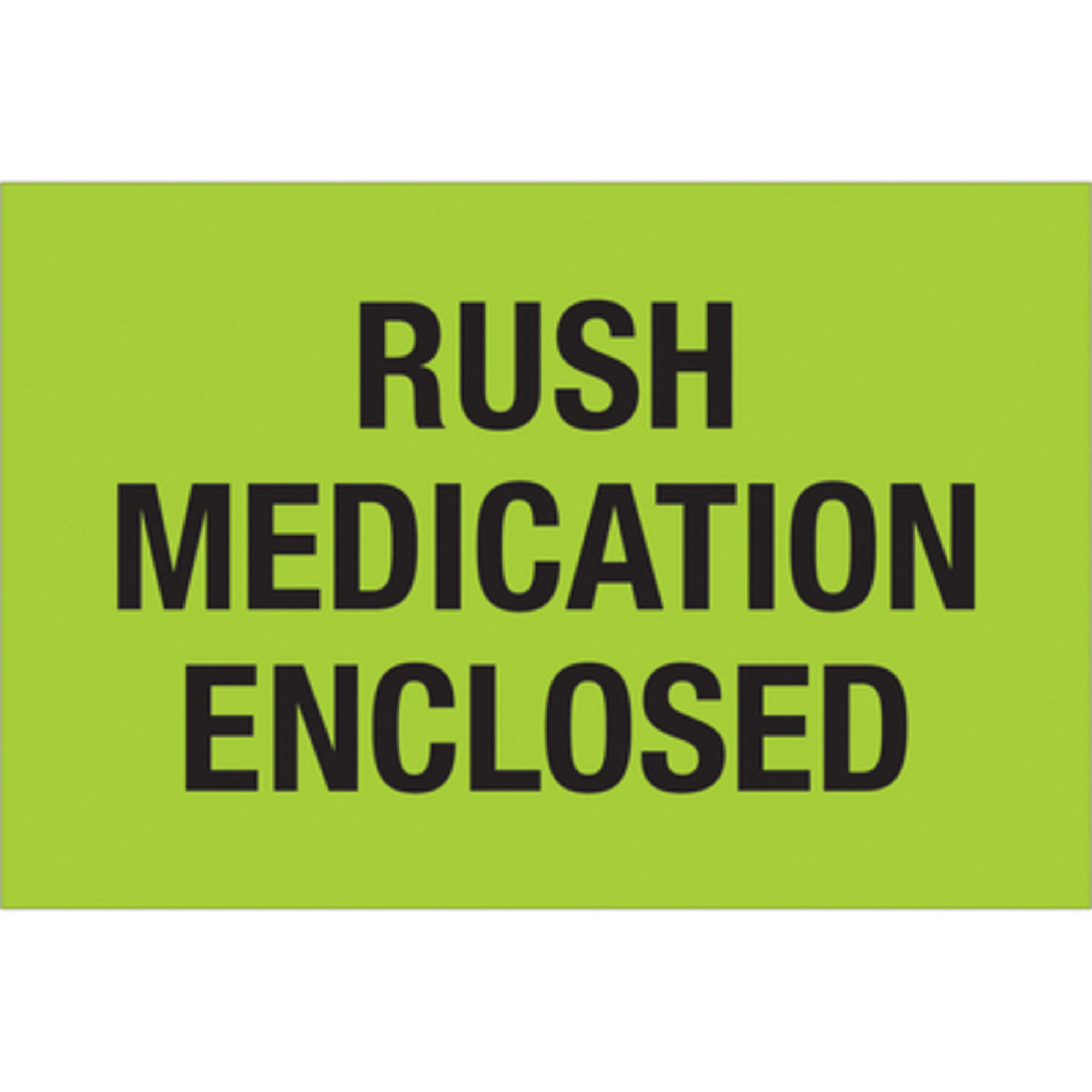 2 x 3in. - "Rush - Medic Enclo (Fluo Green L 500/CS, Model# DL1336