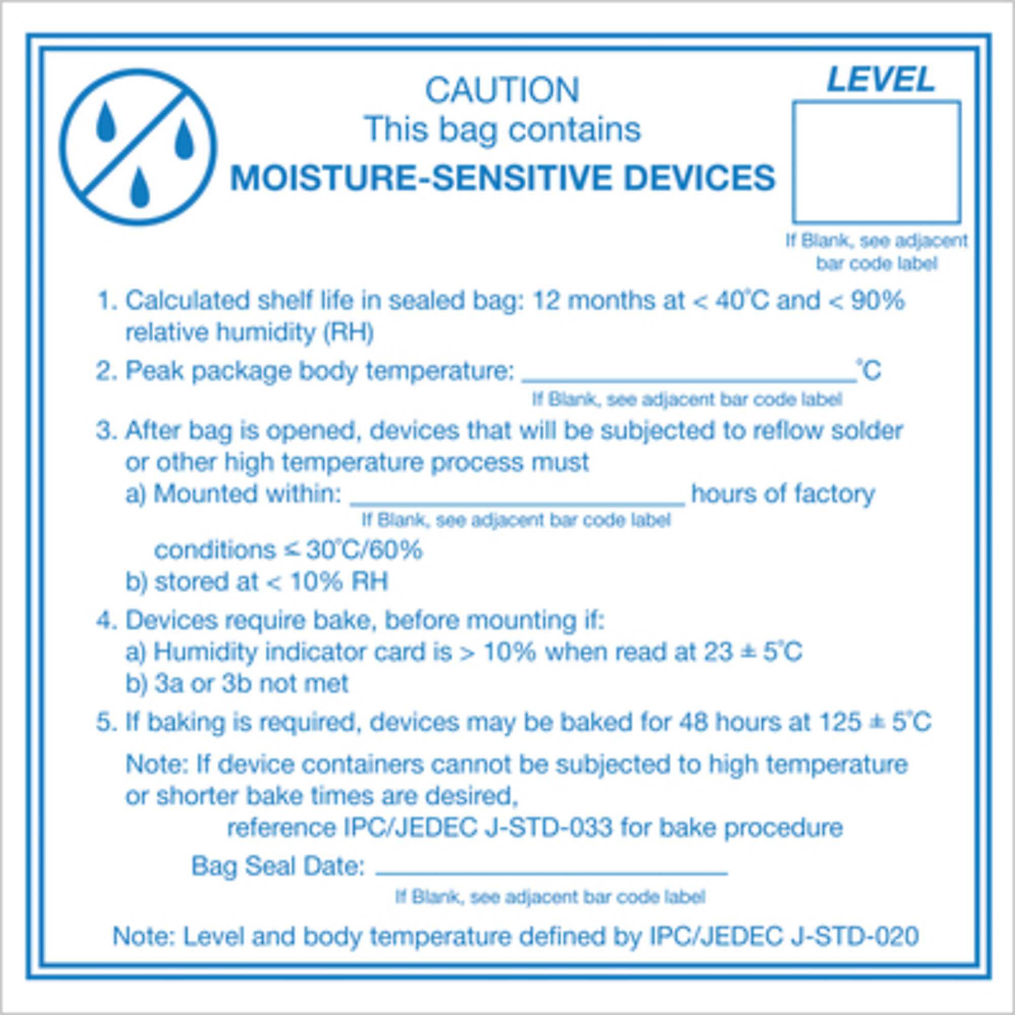 4 x 4in. - "Caut Moist Sensi Devic Label 500/CS, Model# DL1381