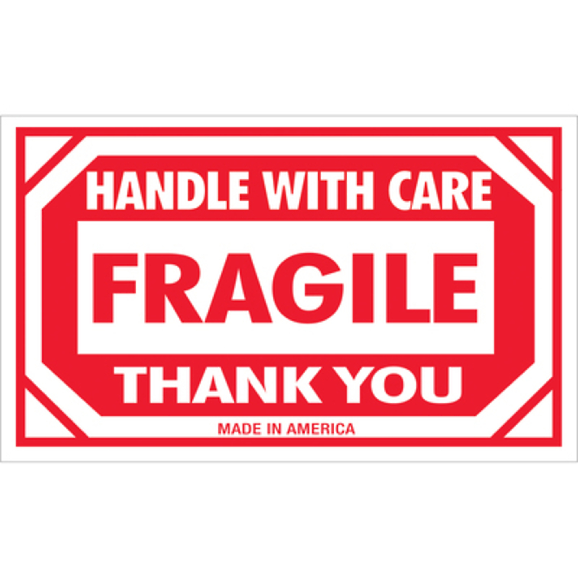 3 x 5in. - "Frag - Handl With Care" Label 500/CS, Model# SCL576