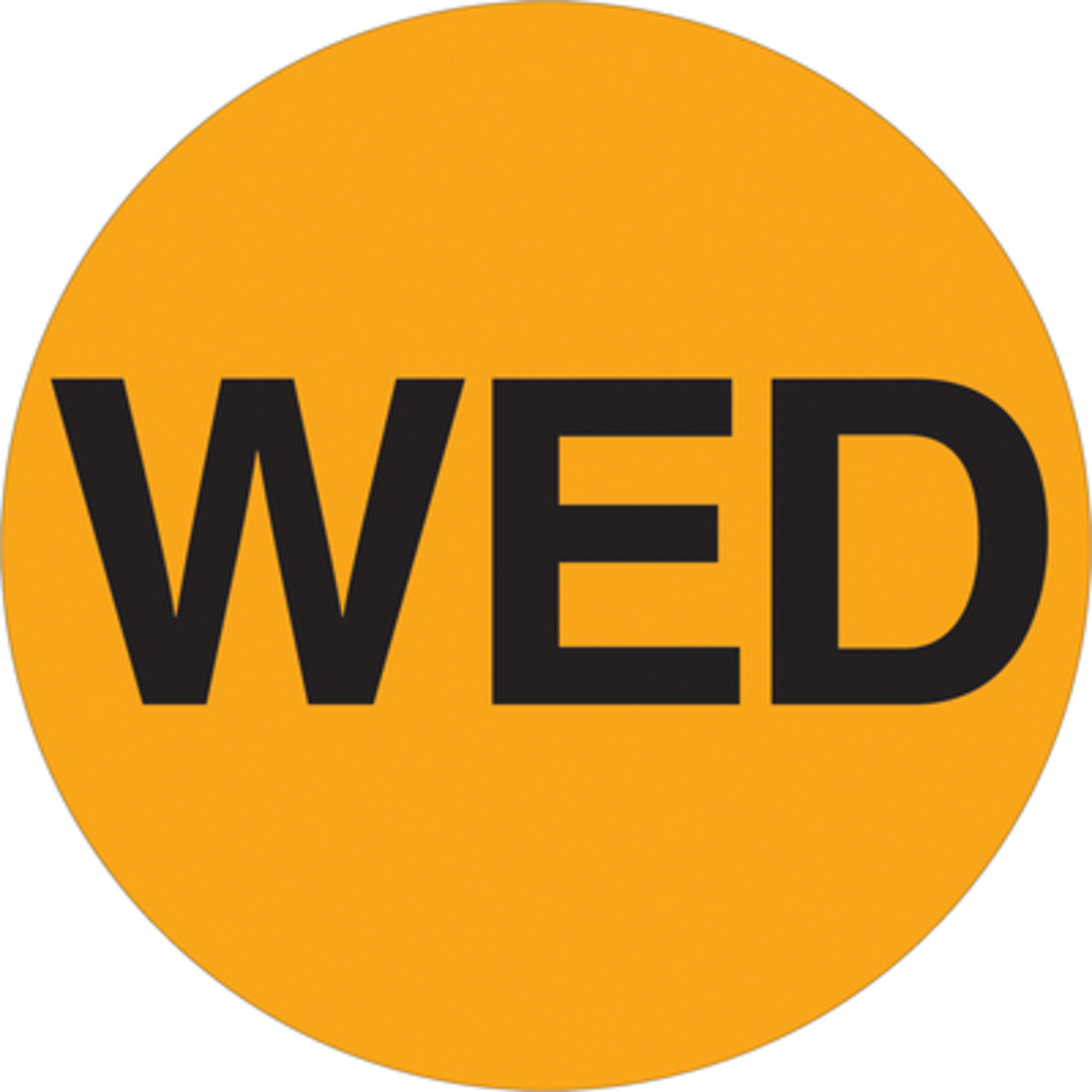1in. Circl - "WED" (Fluo Orang Days W 500/CS, Model# DL6521
