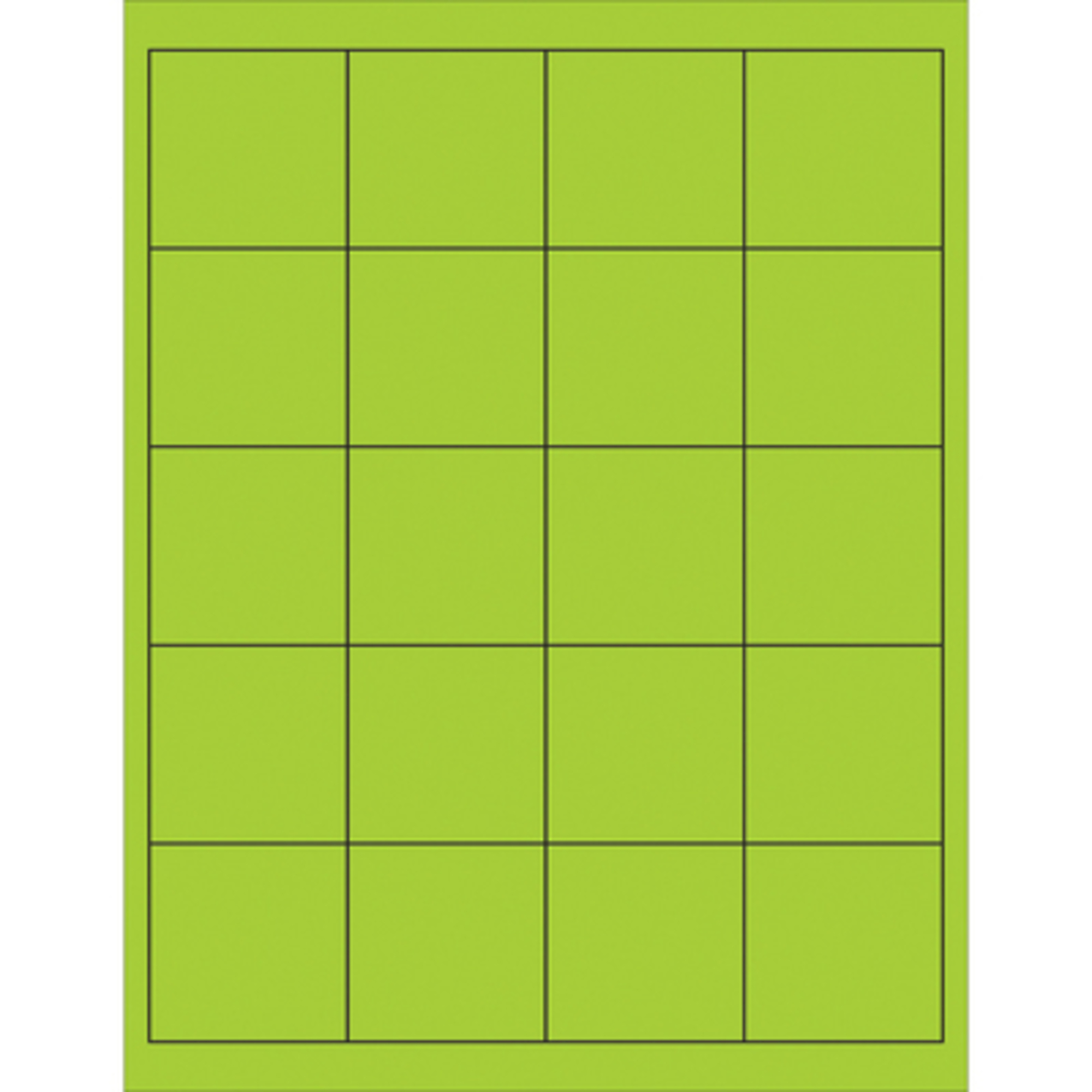 2 x 2in. Fluor Green Recta Laser Label 2000/CS, Model# LL172GN ...