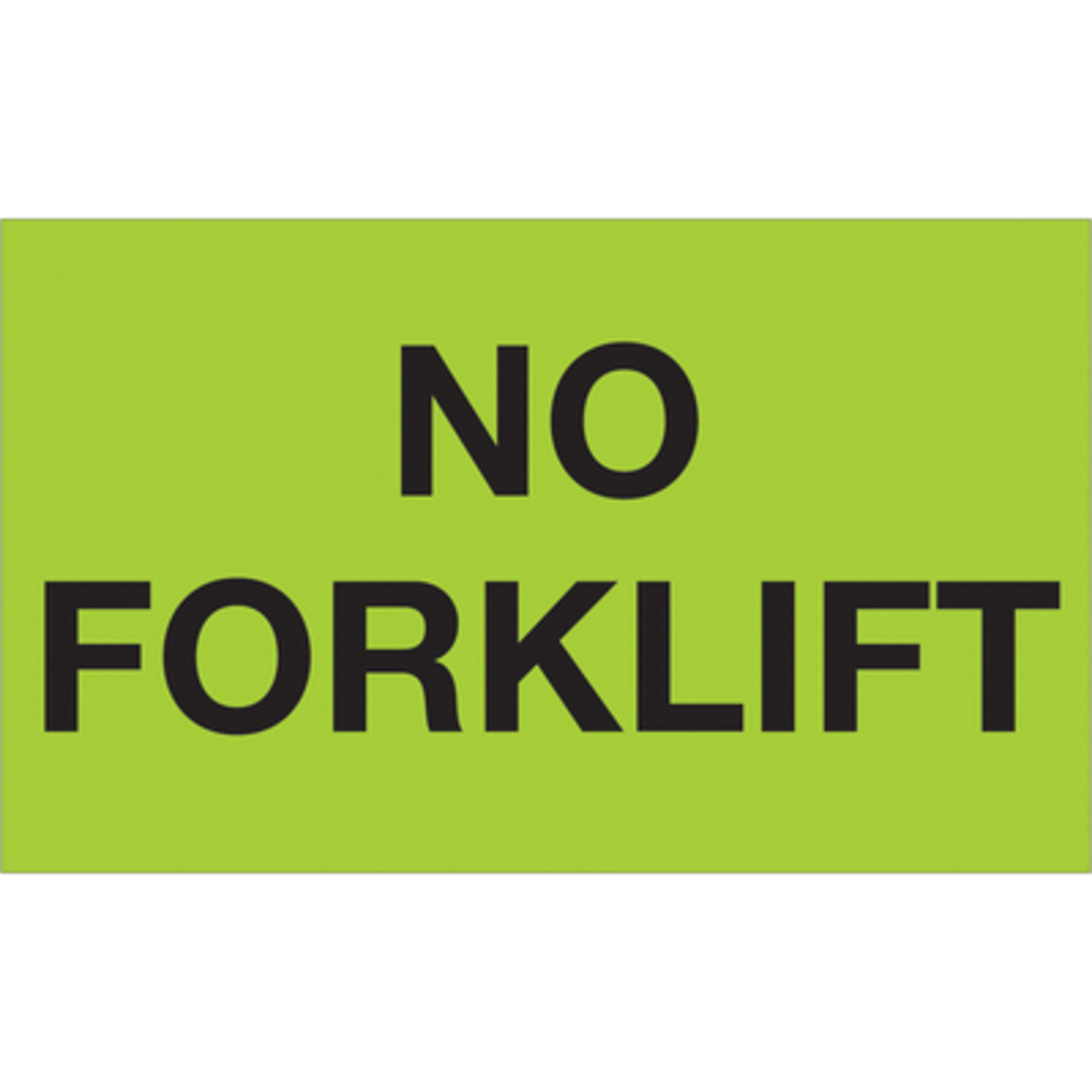 Stock Packaging No Forklift Labels — 3in. x 5in., Fluorescent Green, 500 Pcs, Model# DL1321