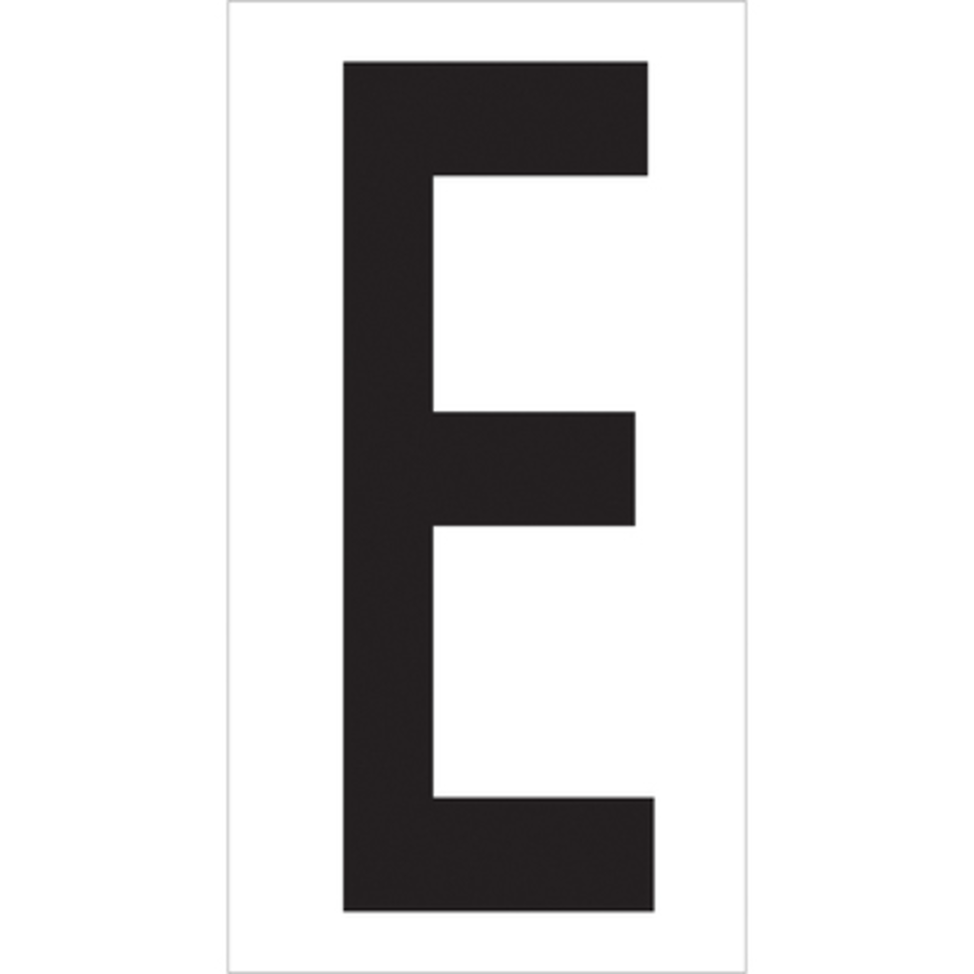 3 1/2in. "E" Vinyl Wareh Lette Label 50/CS, Model# DL9310E