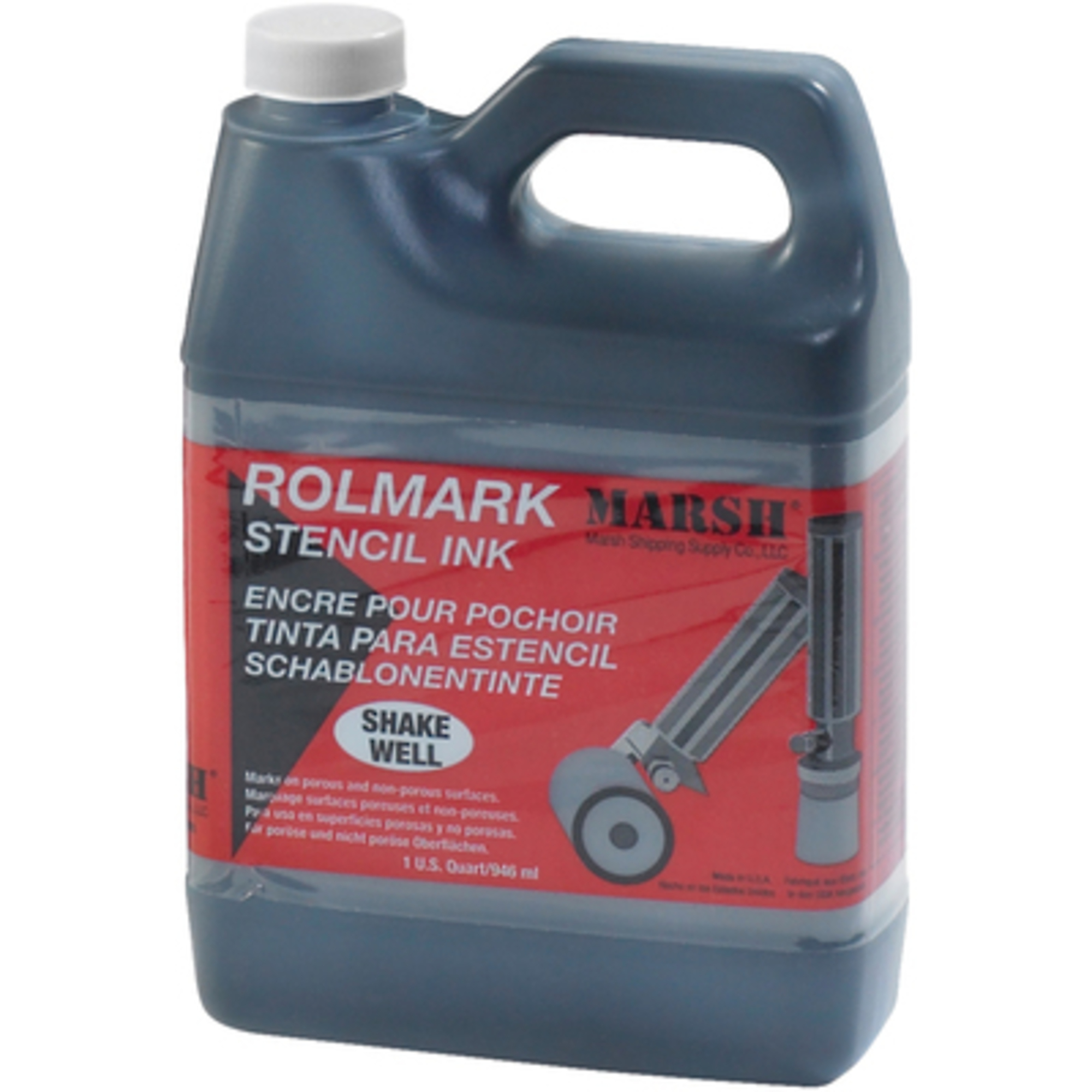 Rolma Black Ink - 1 Quart, Permanent, Waterproof, Fast-Drying, Model# STRO43