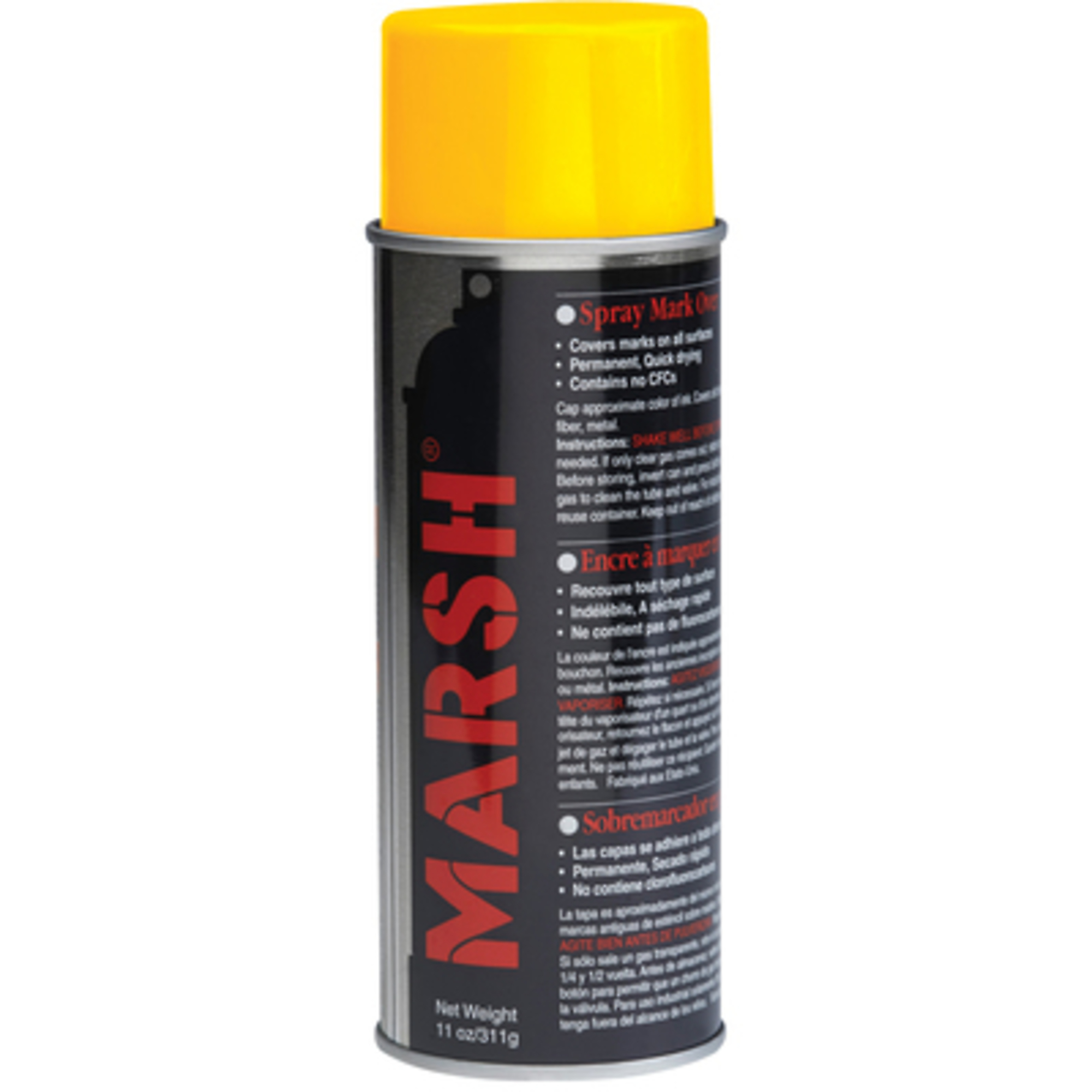 Marsh Yellow Spray Stencil Ink - 11 Oz., Waterproof, Fast-Drying, 12 Pcs, Model# STSYEL