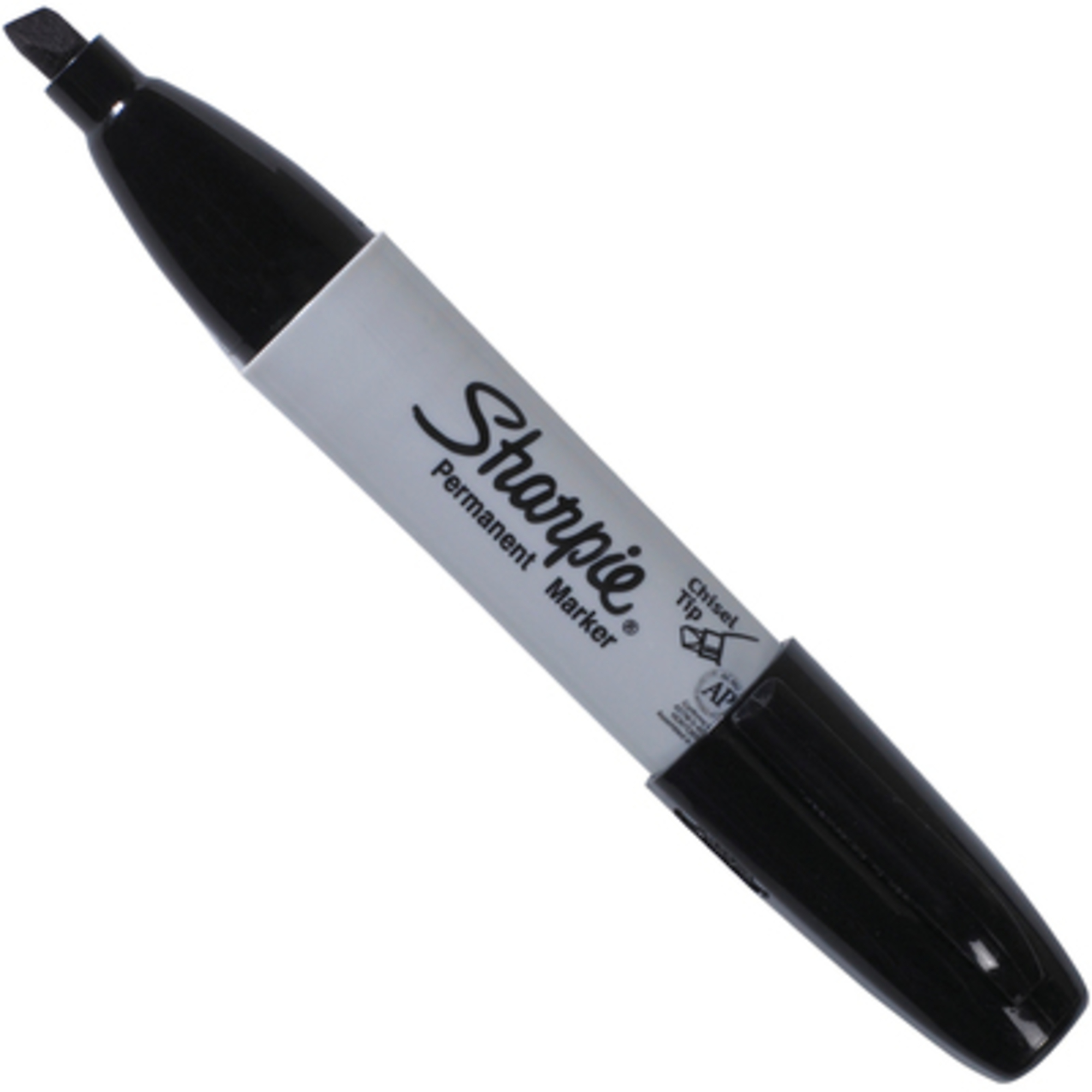 Stock Packaging Sharpie Chisel Tip Markers — Black, Permanent, Waterproof, 12 Pcs, Model# MK411BK