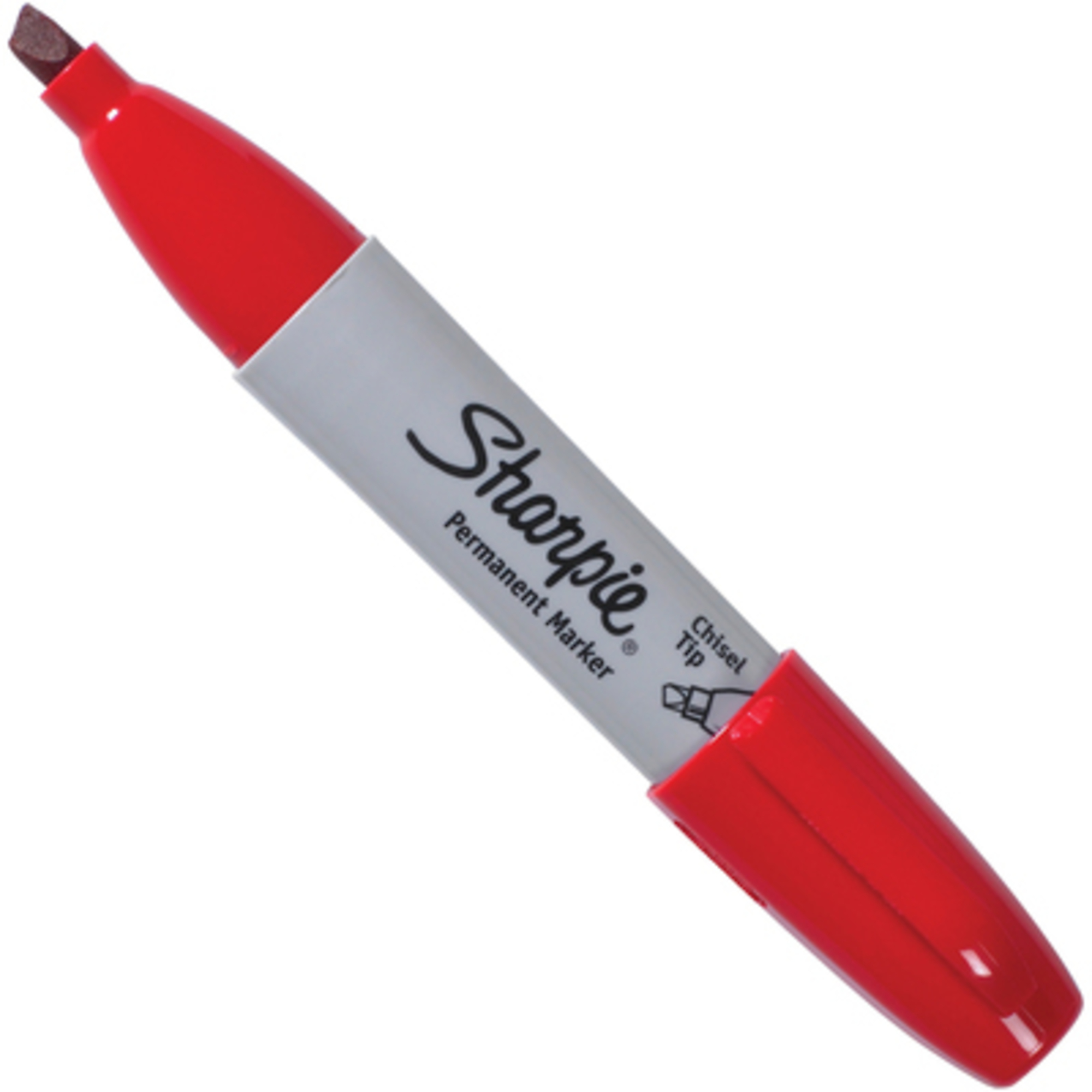 Sharpie Red Chisel Tip Markers - Permanent, Waterproof, 12 Pcs, Model# MK411RD