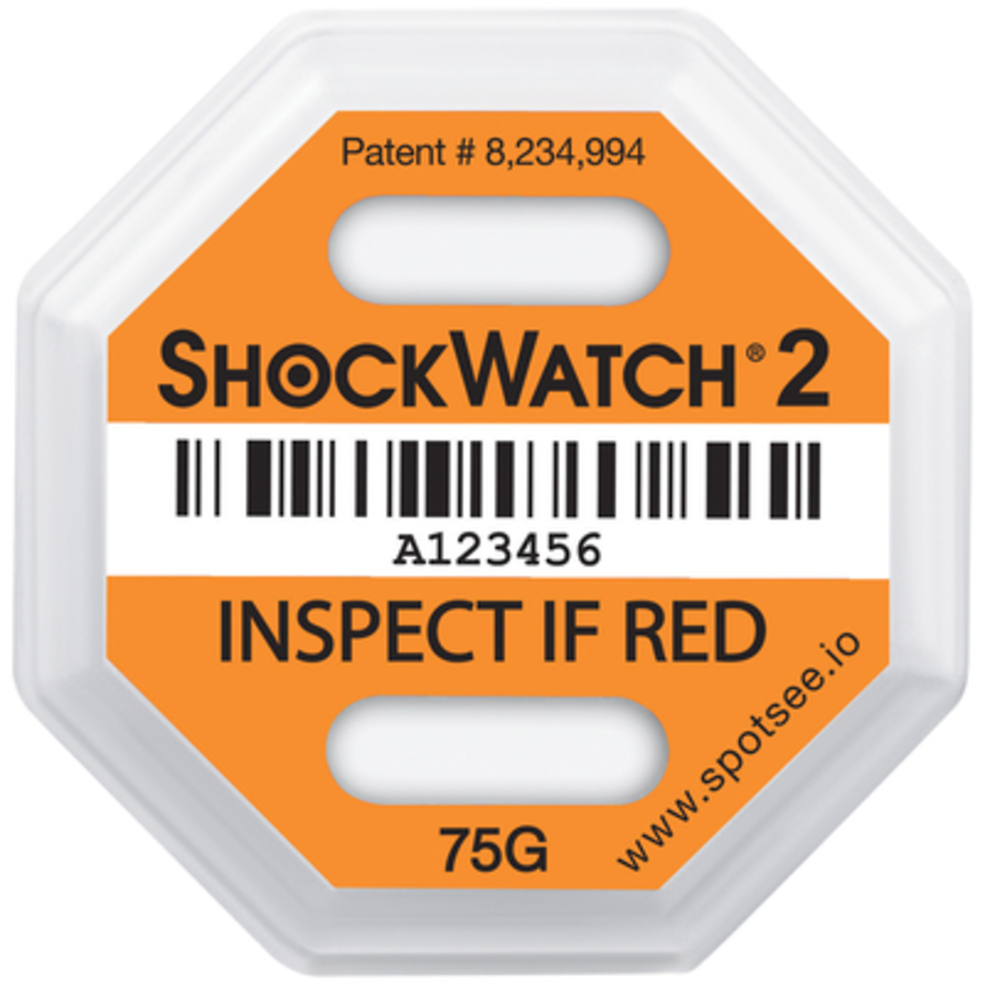 75G Shockwatch 2in.dicators 50/CS, Model# SHWT75
