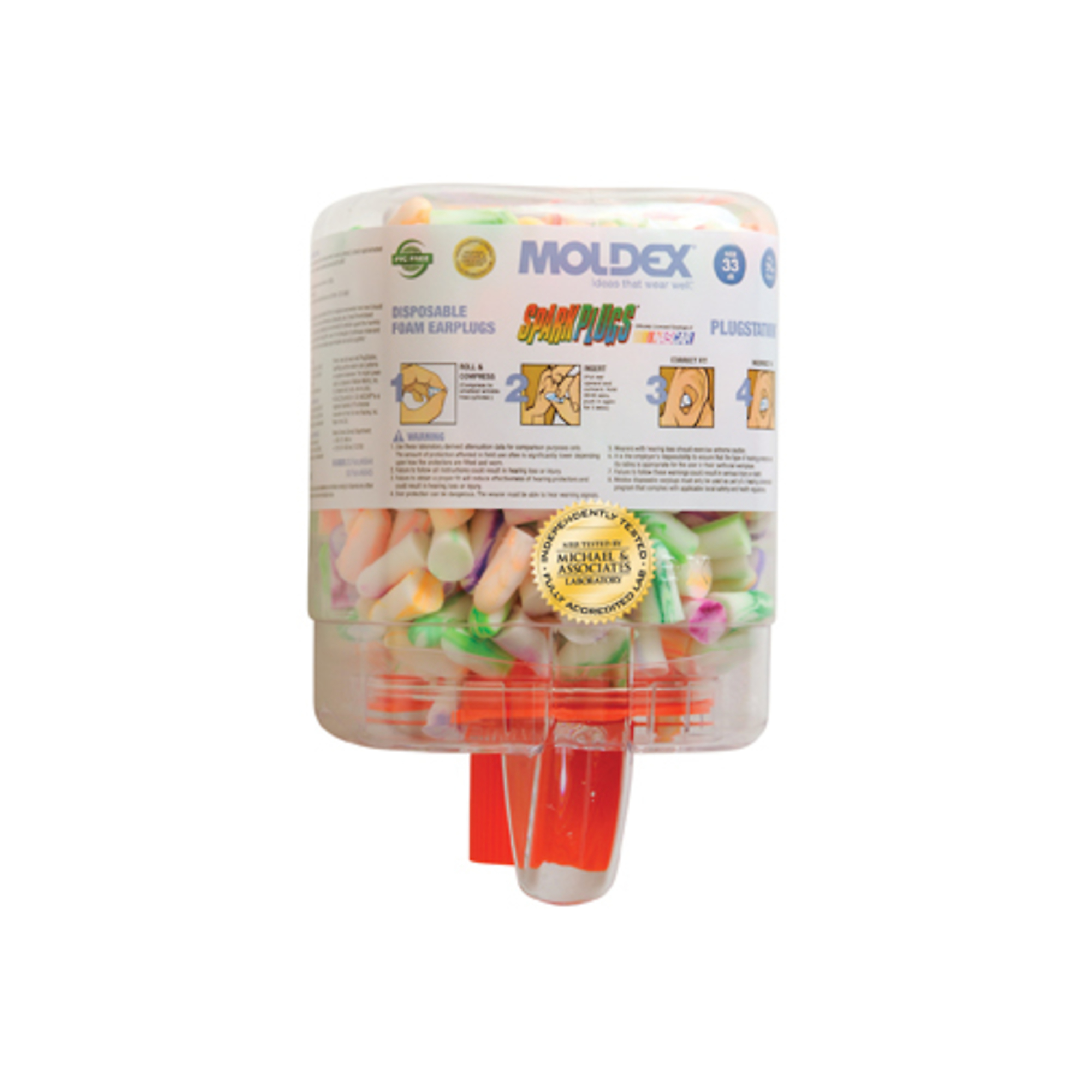 Moldex Earplug Dispenser - 250 Pairs, Disposable Foam, 33dB Noise Reduction, Model# MOX6644
