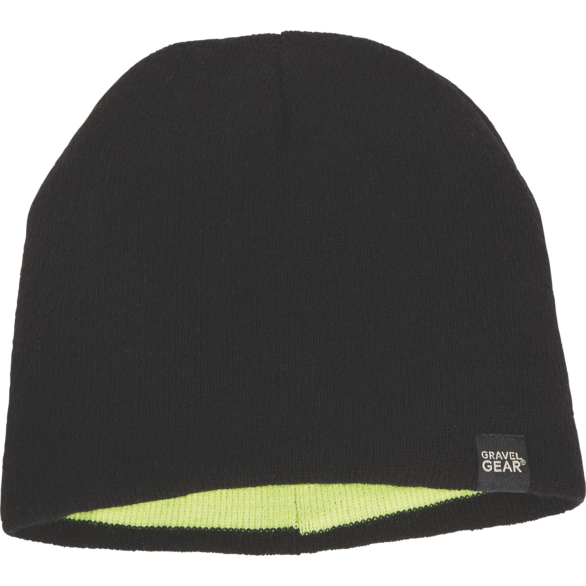 Gravel Gear High-Visibility Reversible Beanie, Black/High-Vis Lime