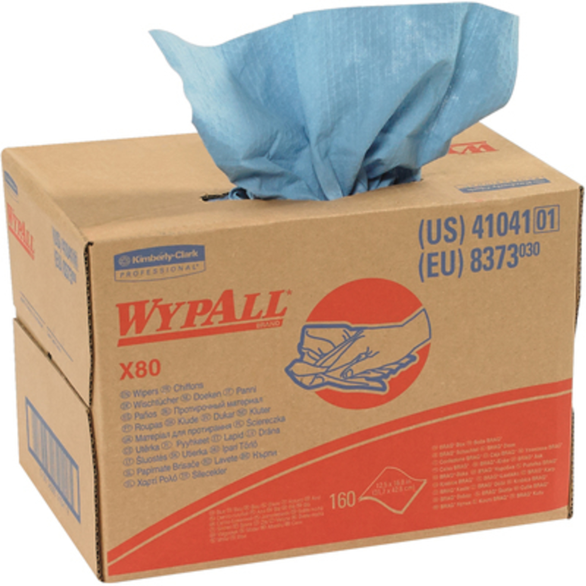 WypAll X80 Heavy-Duty Wipers - 12.5in. x 16.8in., Blue, Model# KW101