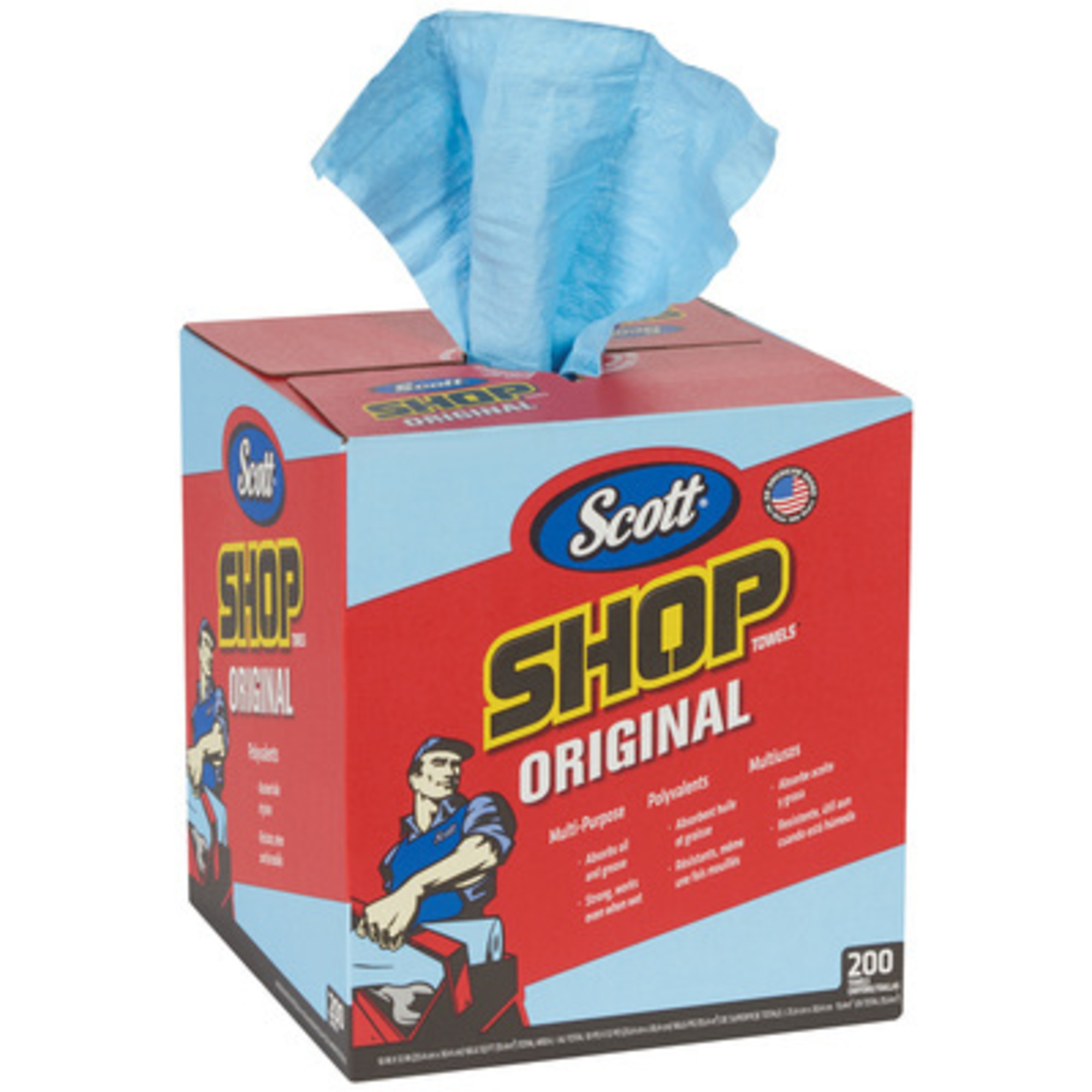 Scott Blue Shop Towels - Pop-Up Box, 8/Case, Model# KW144