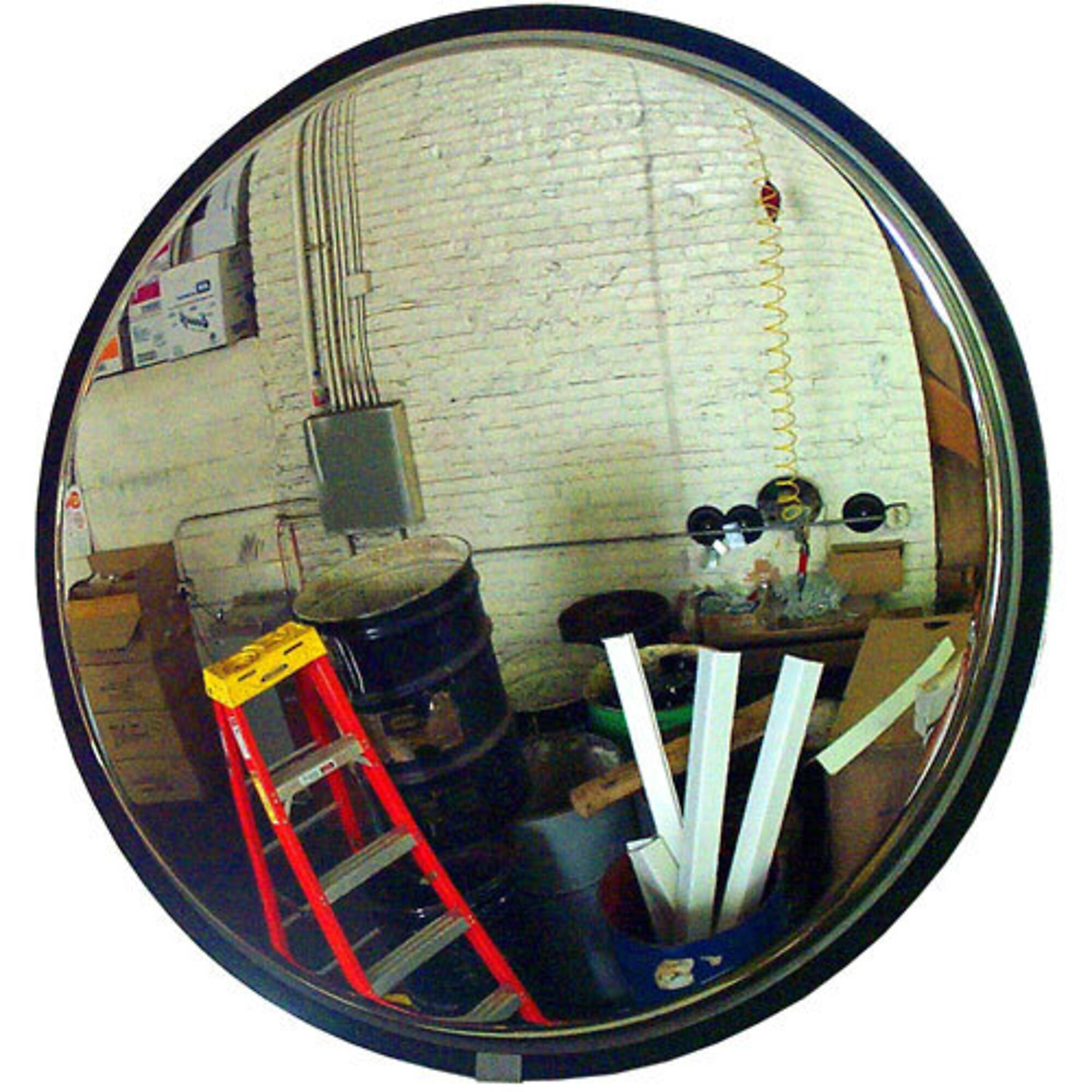 See All Outdoor Convex Mirror - 14in. dia., Stainless Steel, 14ft. View, Heavy-Duty, Model# SSO14