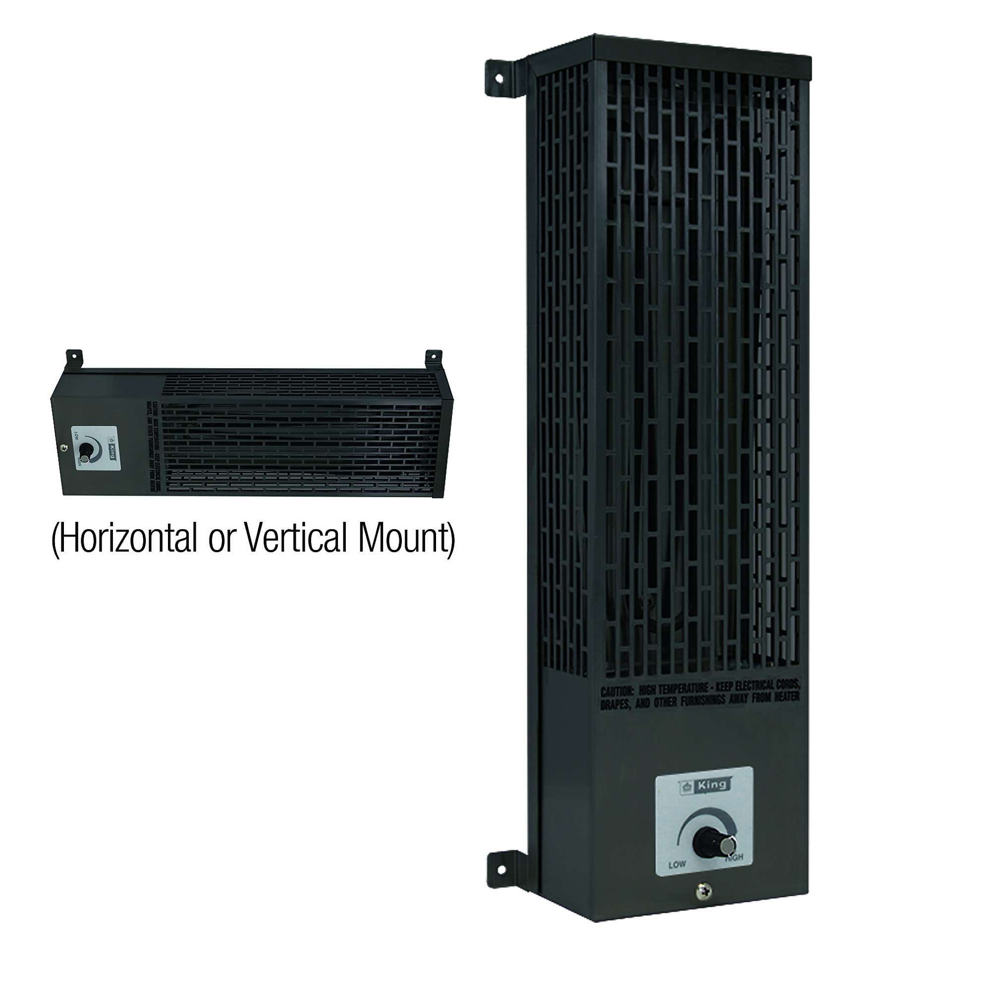 King Electric, Pumphouse Heater 240/120V 750/187W Gray, Heat Output 2559 Btu/hour, Heating Capability 75 ft², Fuel Type Electric, Model# U2475