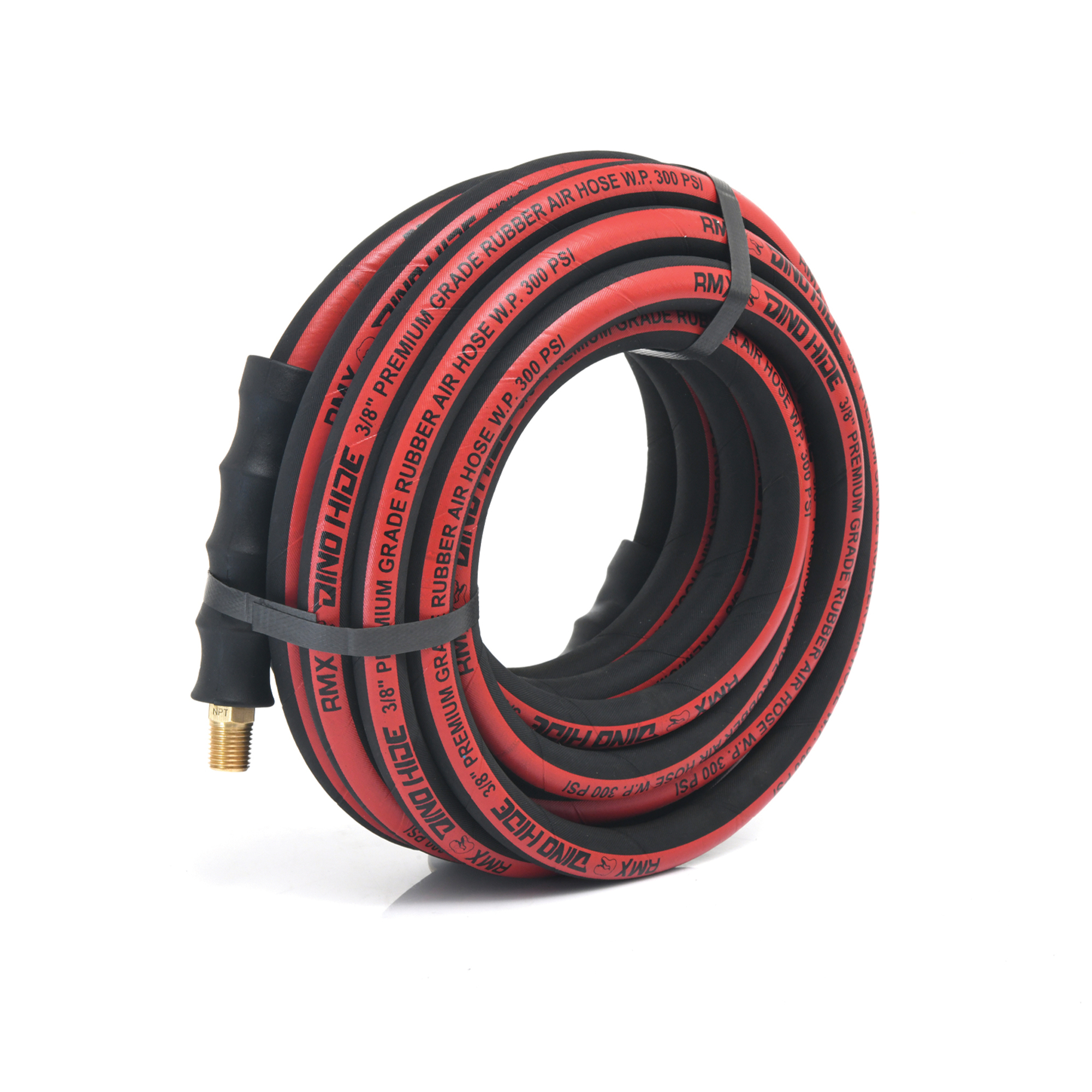 Dino-Hide, Dino-Hide Rubber Air Hose Assembly 3/8in.x25ft., Hose Diameter 3/8 in, Hose Length 25 ft, Model# WLEPRO3825
