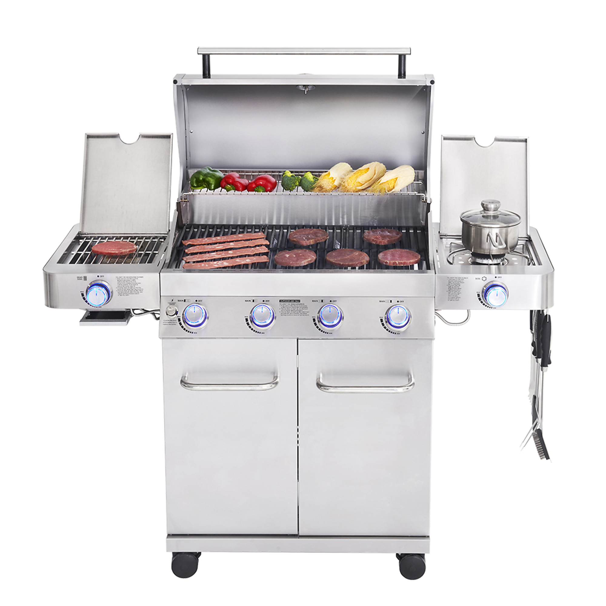 Monument Grills, Stainless Steel 4 Burner Grill, Fuel Type Propane, Capacity 28 Gal, Model# 24367