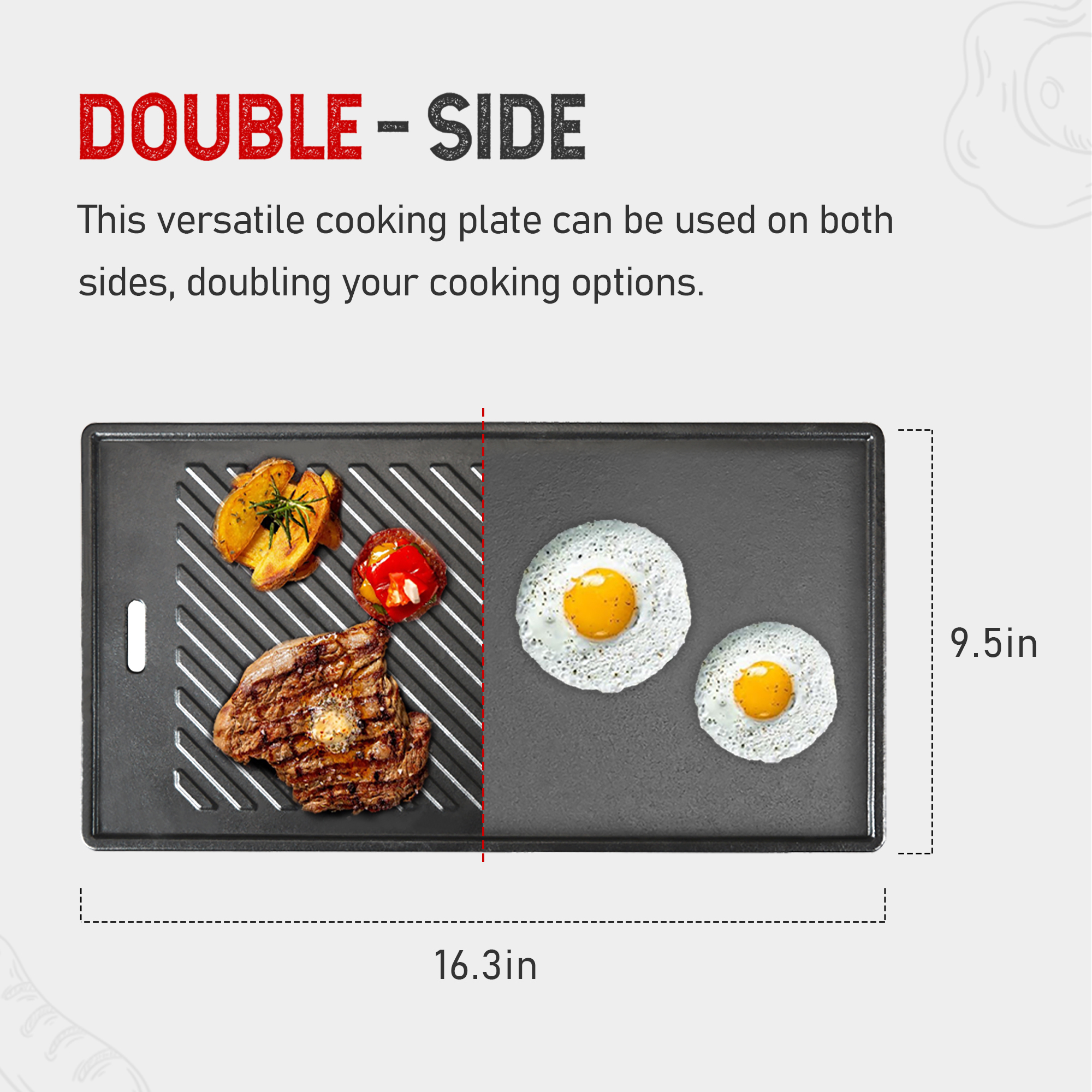 Monument Grills, Cast Iron Griddle Plate, Model# A005