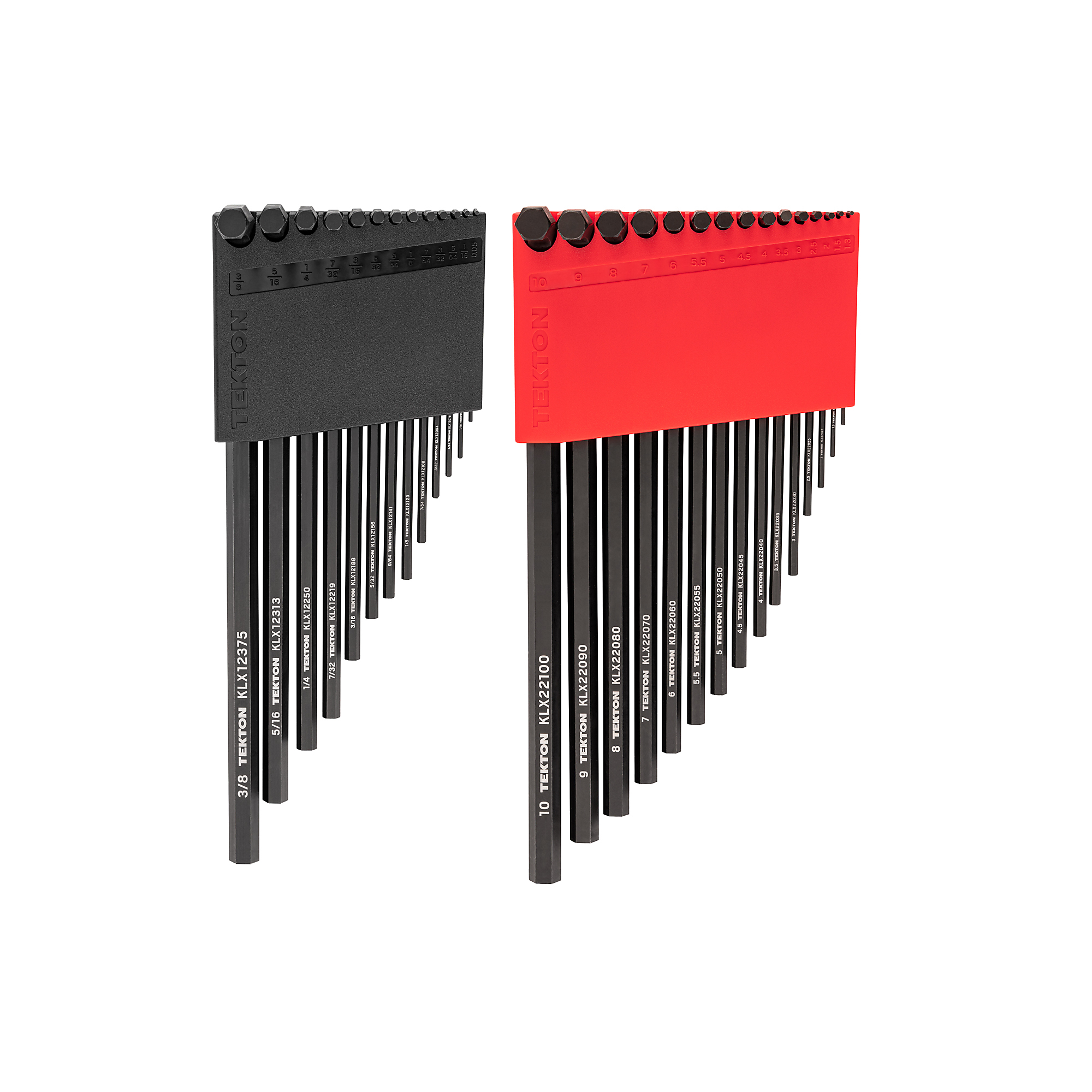 TEKTON Flat End Hex L-Key Set with Holders, 28-Piece (0.050 - 3/8 in., 1.3 - 10 mm) | KLX91303