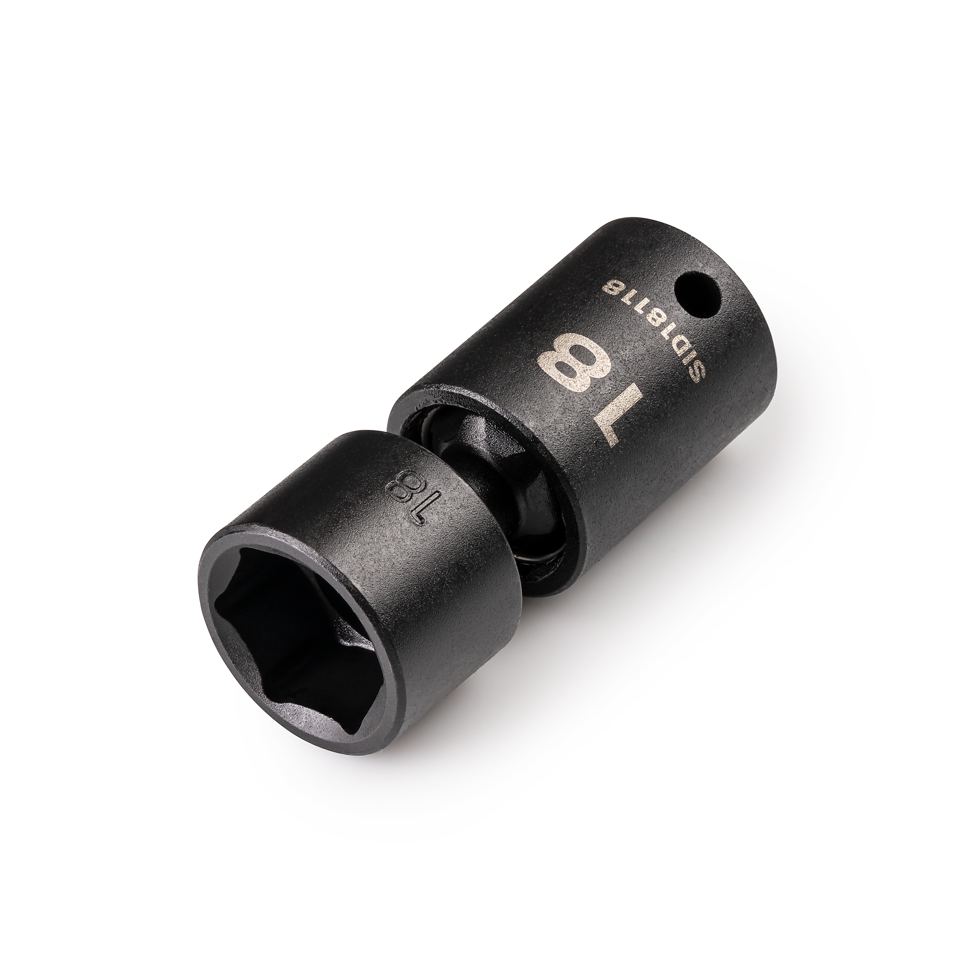 TEKTON 3/8 Inch Drive x 18 mm Shallow 6-Point Universal Joint Impact Socket | SID18118