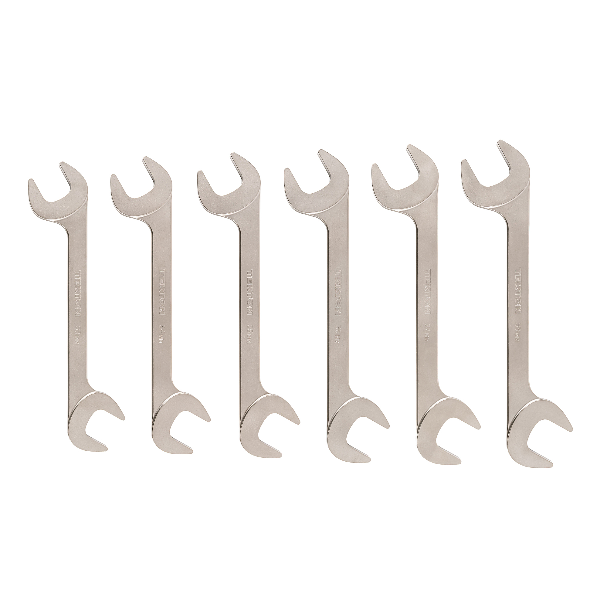 TEKTON Angle Head Open End Wrench Set, 6-Piece (33-38 mm) | WAE92004