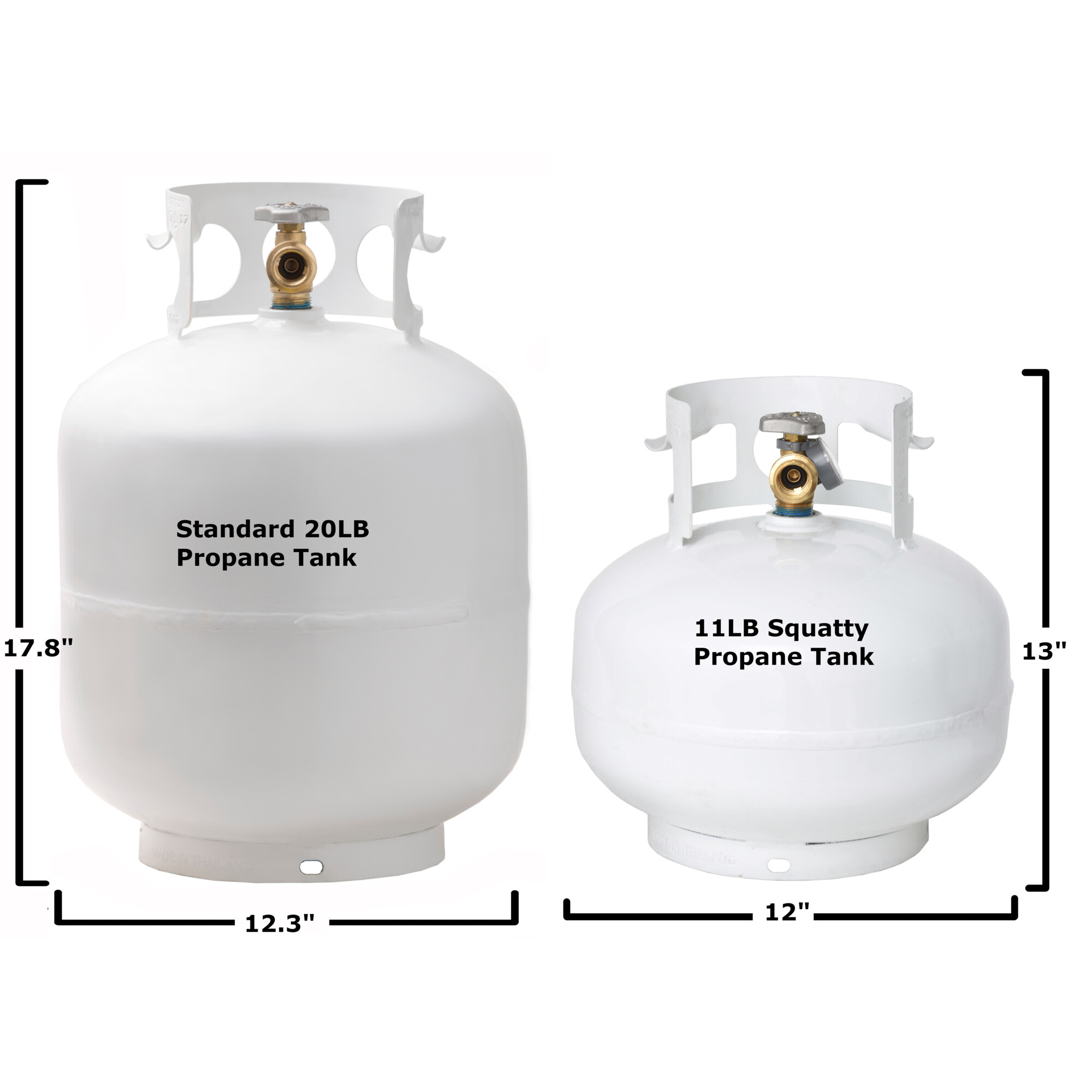 Flame King, 11-Pound Steel Propane Tank "Squatty Cylinder", Included (qty.) 1 Material Steel, Compatible With Portable Grills, Fire Pits, Heaters and Overlandin, Model# YSN11SQT