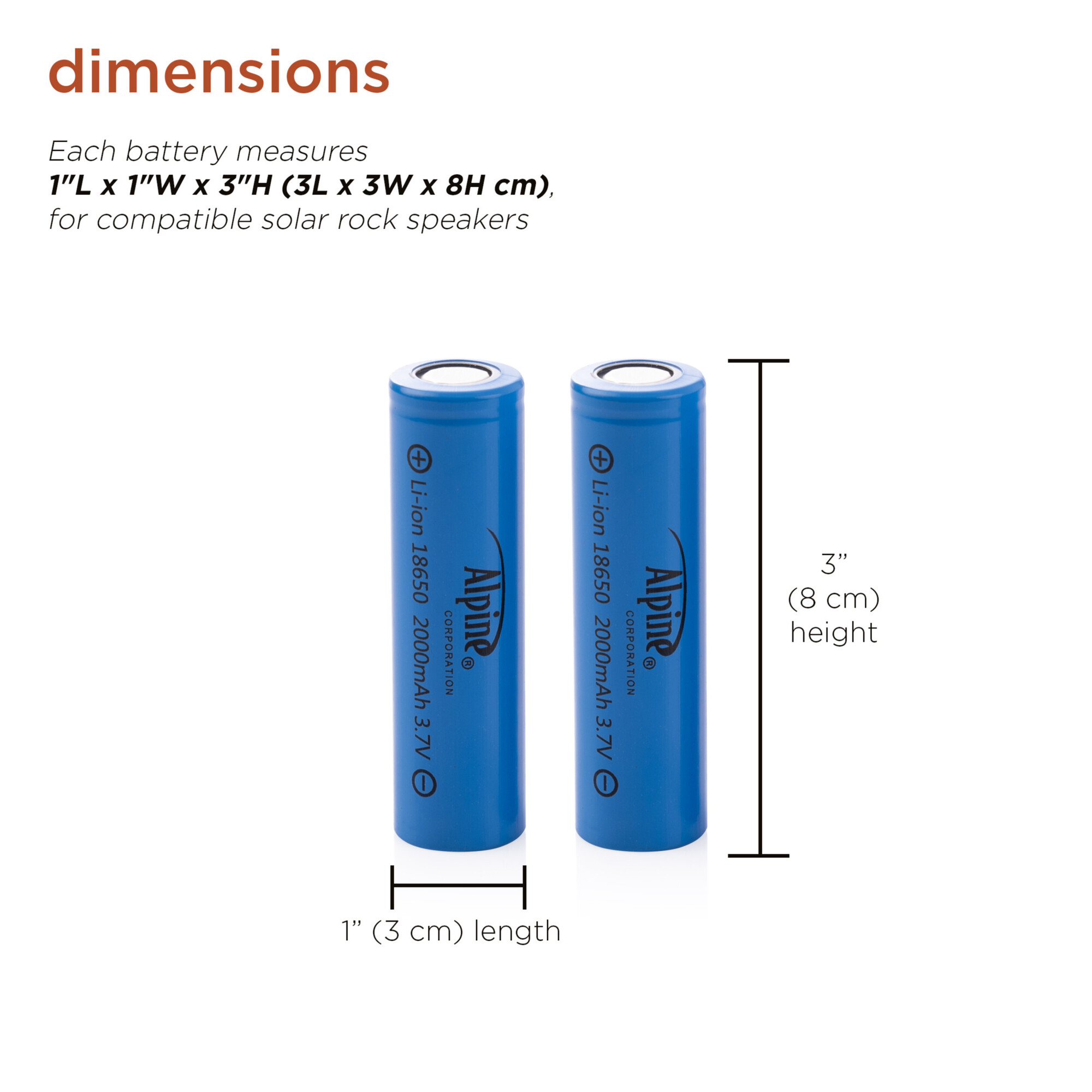 Alpine Corporation, Li-ion Rechargeable Battery,2 Pack 3.7V 2000mAh ...