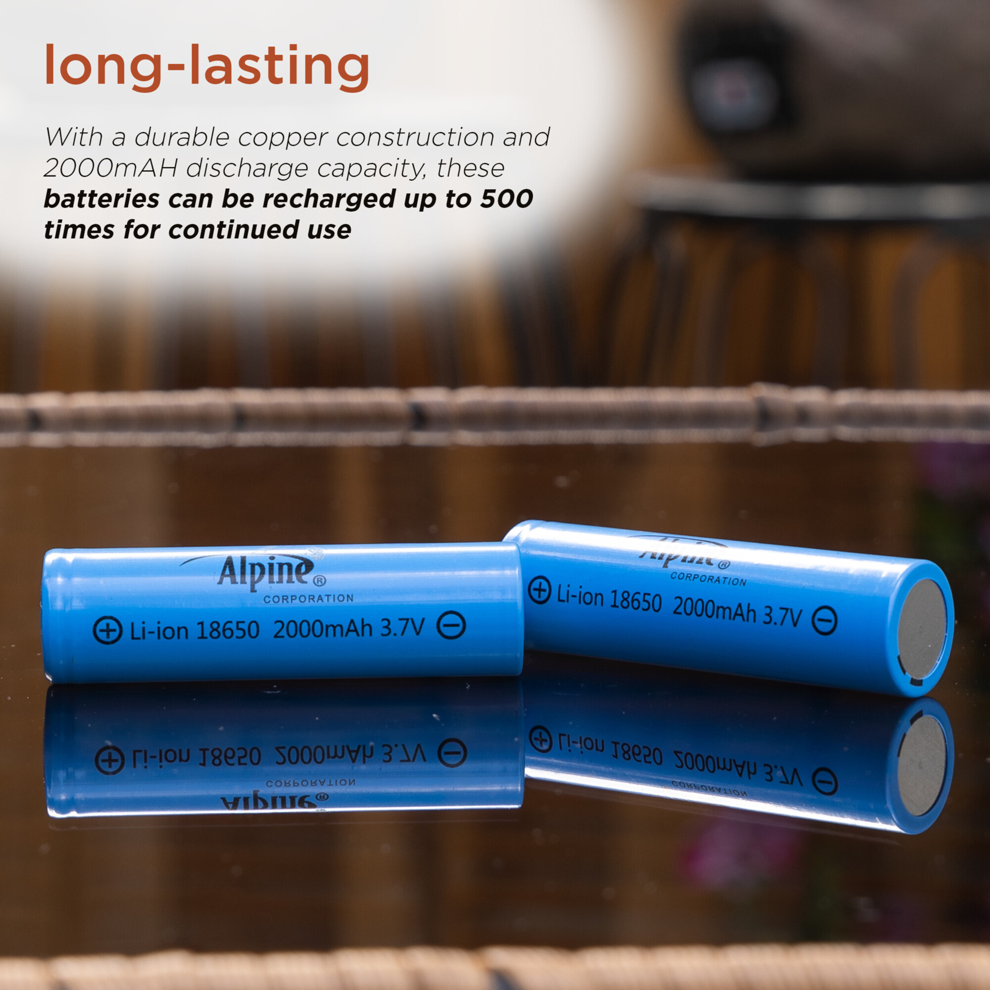Alpine Corporation, Li-ion Rechargeable Battery,2 Pack 3.7V 2000mAh ...