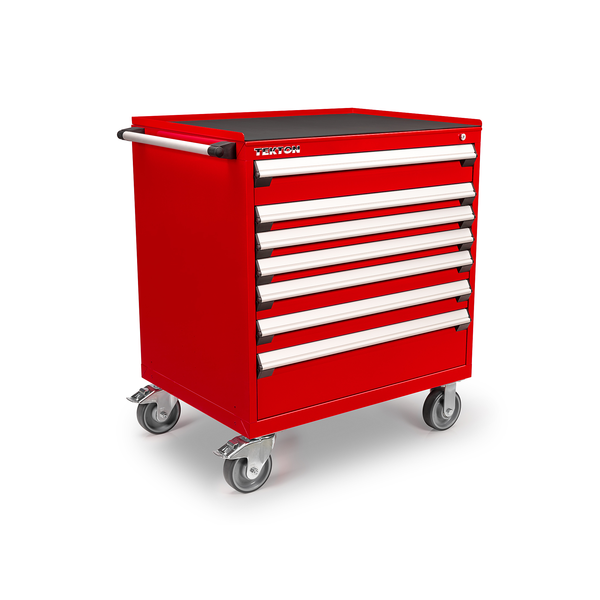 TEKTON 7-Drawer Tool Cabinet with Steel Top and Mat, Red (36 W x 27 D x 41.5 H in.) | OCL33200STM